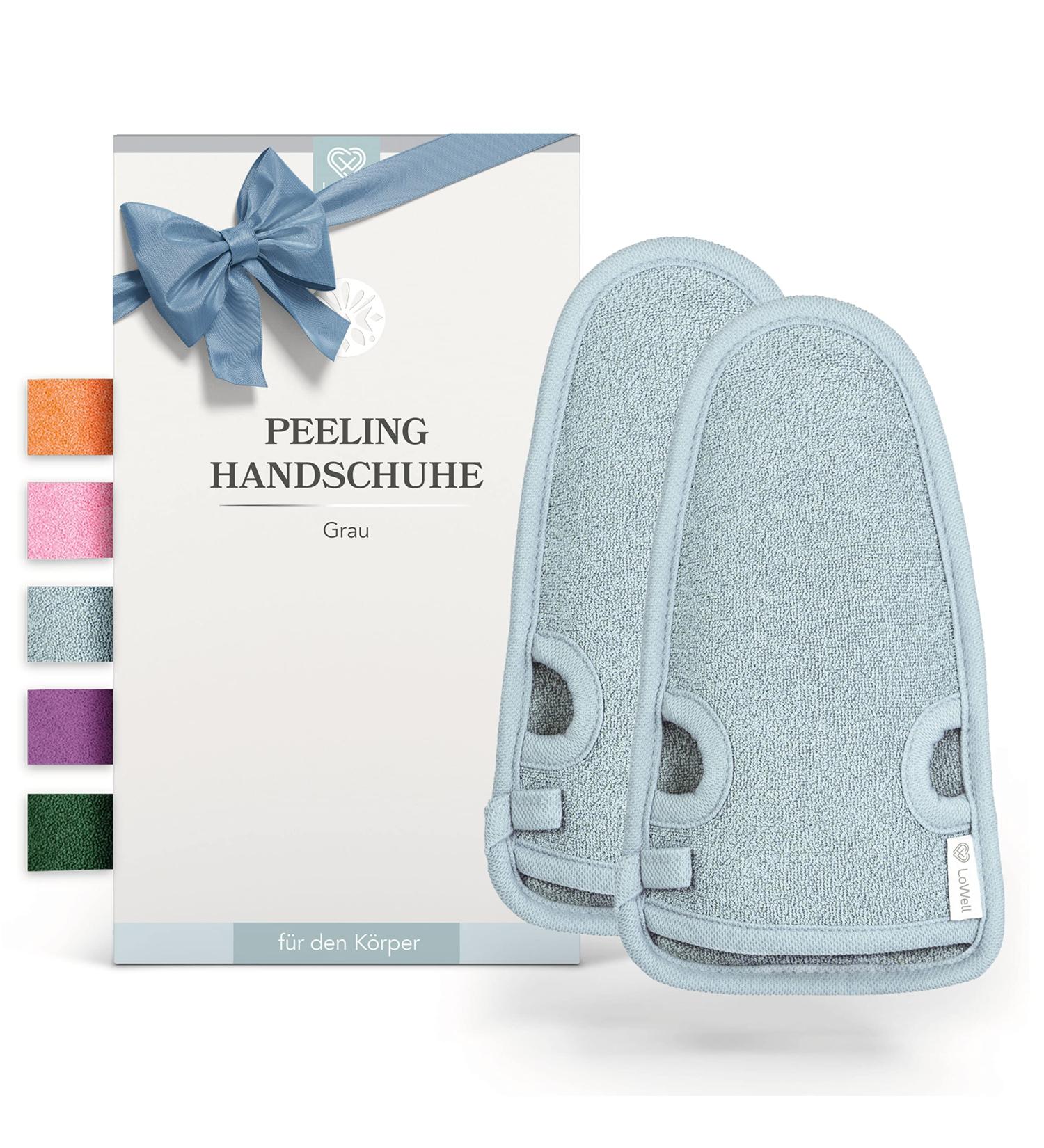 Shop Lowell 2-Piece Exfoliating Peeling Glove Set for Body & Face - Hammam Glove Bonus Peeling Guide & Suction Cups - Gray - Buy Online on GoSupps.com