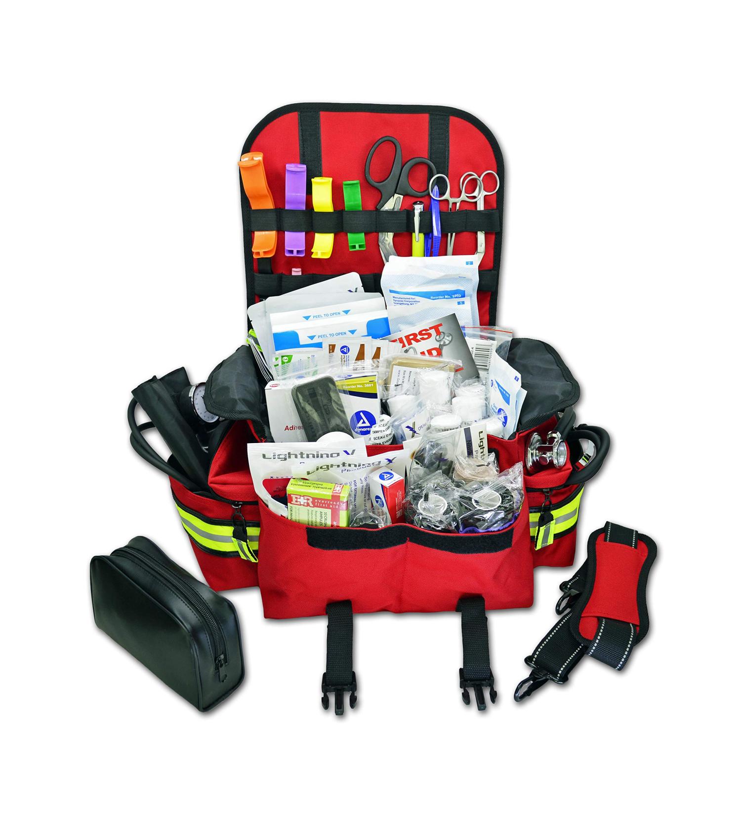 Lightning X Small First Responder Trauma Bag Kit B Red - Stocked EMT EMS First Aid Fill - Buy Online on GoSupps.com