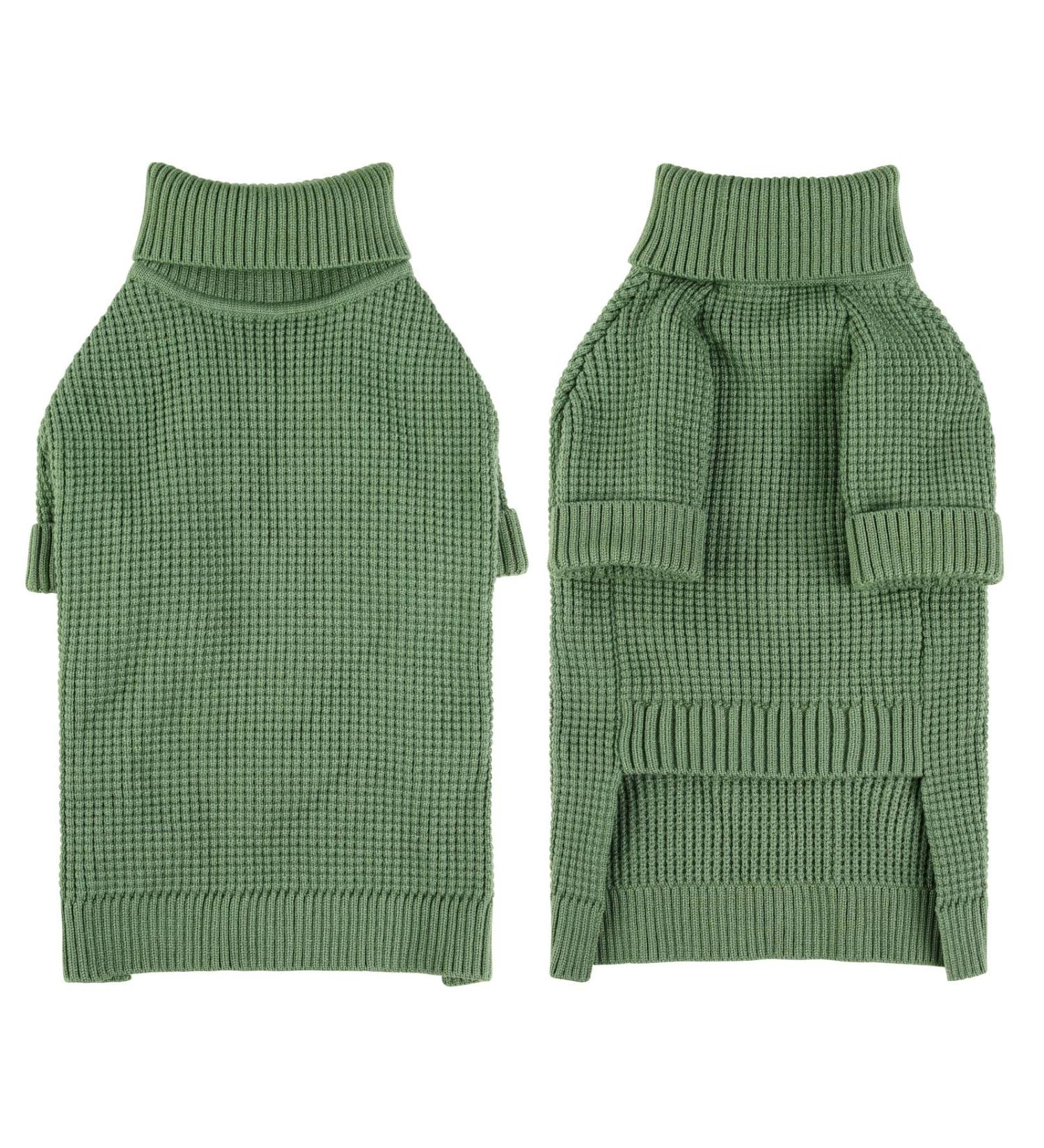 Convinit Dog Sweater for Small & Medium Dogs | Winter Warm Knit Roll Collar for Chihuahua Dachshund & French Bulldog - Green XL - Buy Online on GoSupps.com