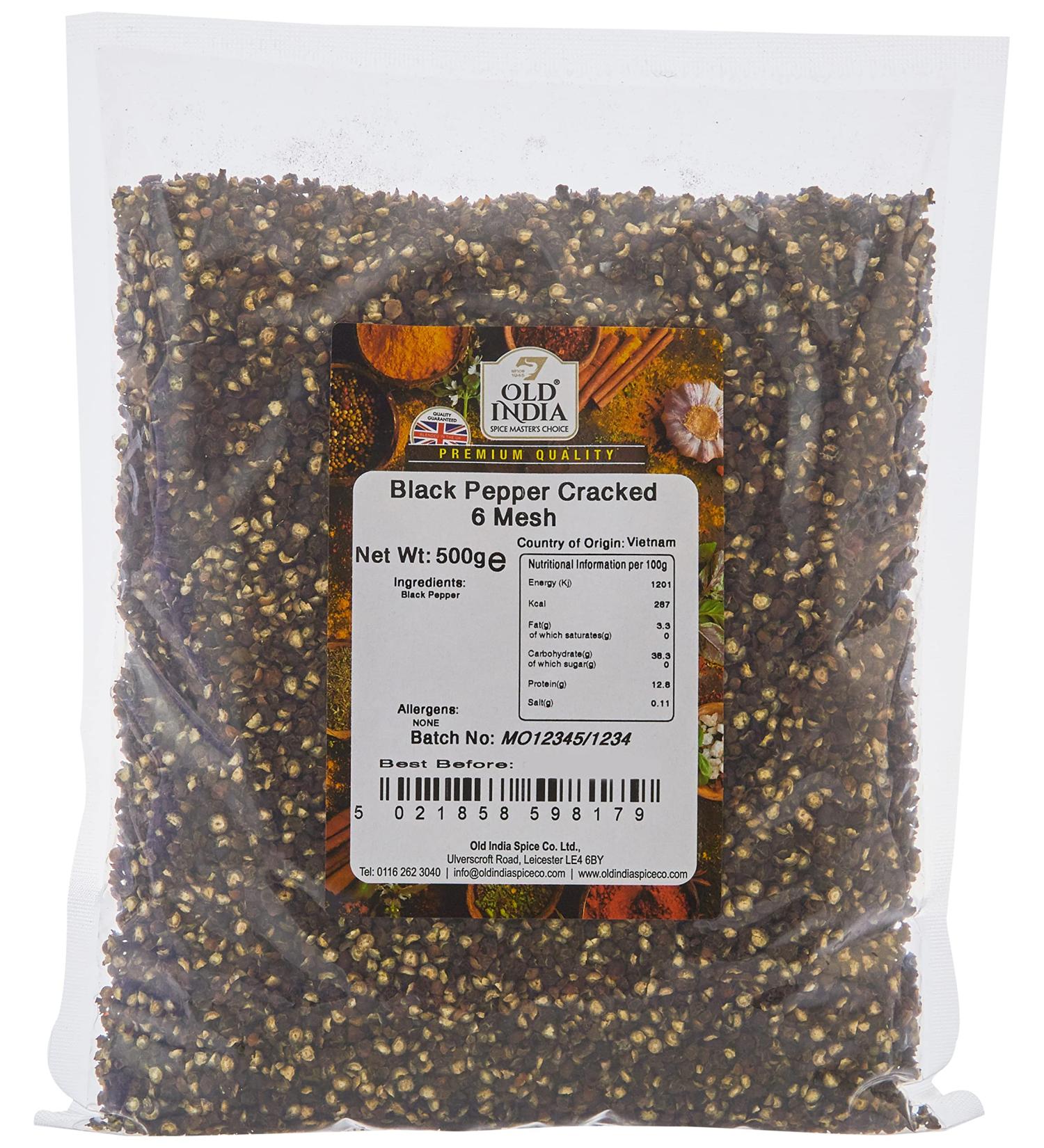 Old India Black Pepper Cracked 6 Mesh 500g - Premium Quality Spice (Pack of 1) - Buy Online on GoSupps.com