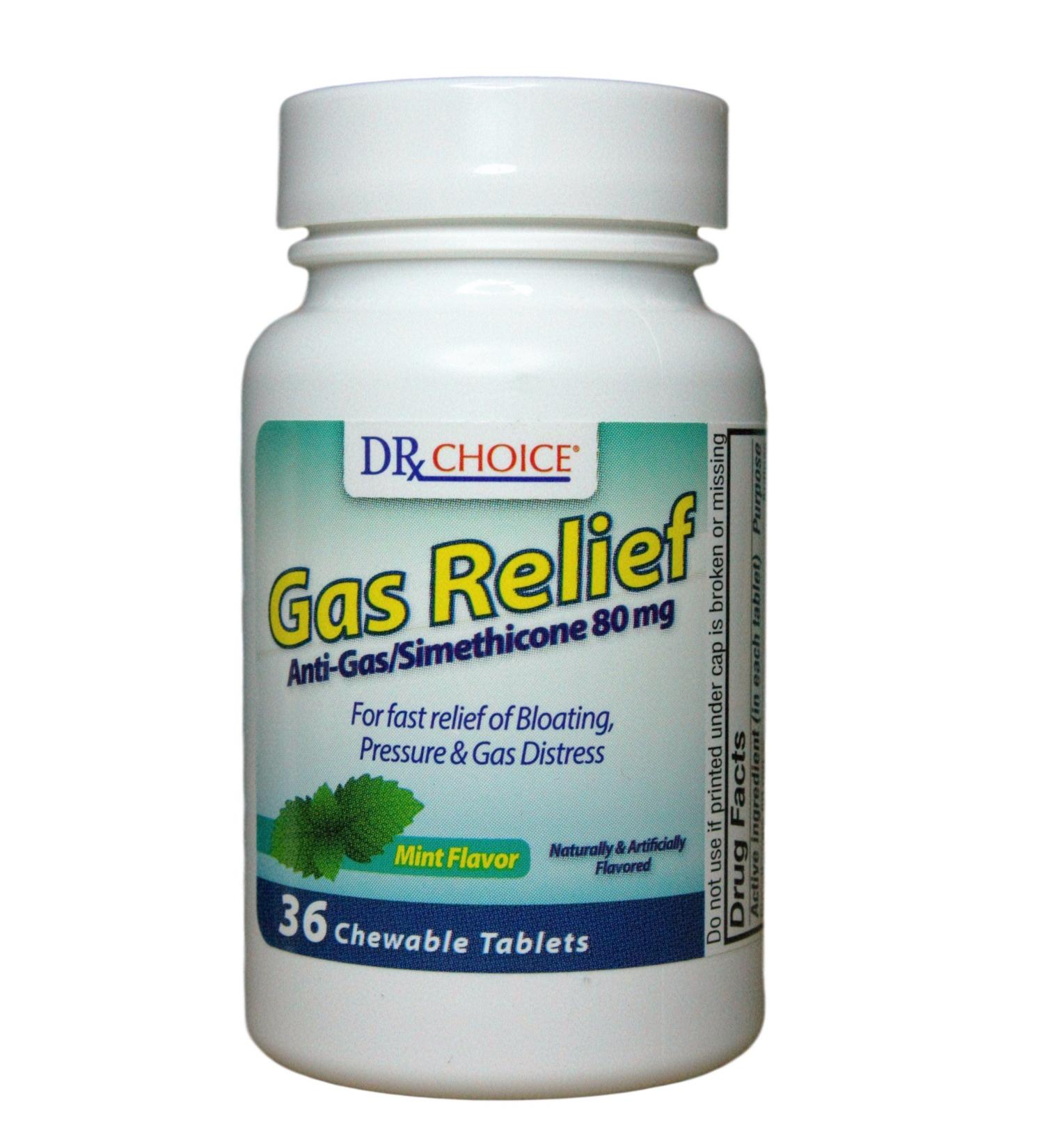 Dr Choice Gas Relief Anti-gas/simethicone 80mg 36 Chewable Tablets