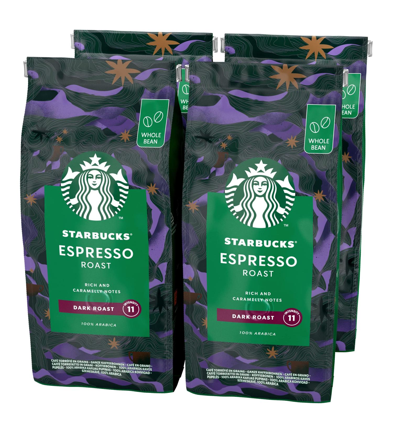 Buy STARBUCKS Espresso Roast Dark Roast Whole Coffee Beans 450g - Pack of 4 | 1.8kg Unflavoured Coffee for International Shipping - Buy Online on GoSupps.com