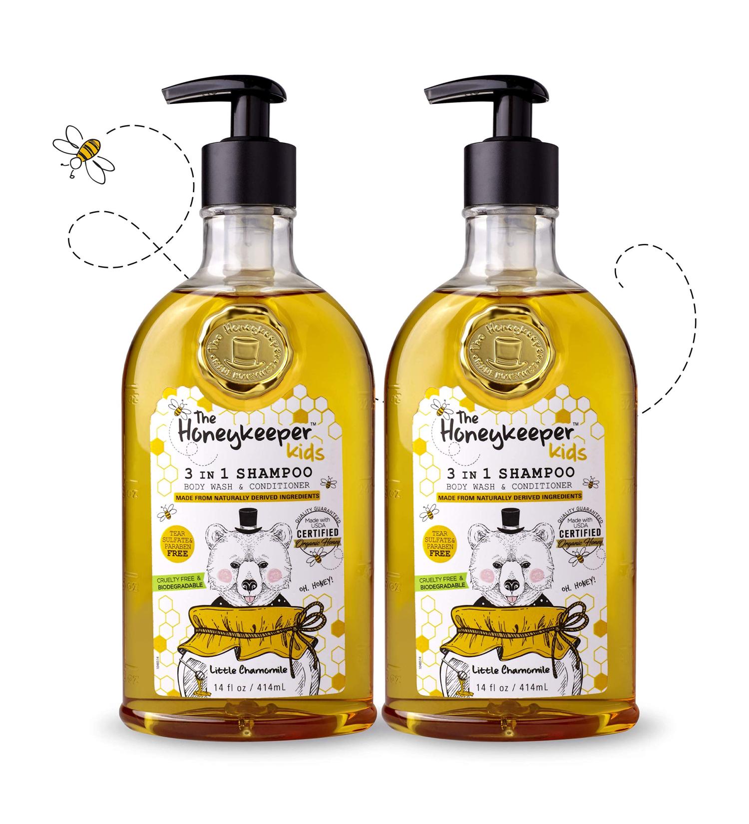 Honeykeeper Kids Little Chamomile 3-in-1 Shampoo, Body Wash & Conditioner - 14 oz (2-Pack) - Buy Online on GoSupps.com