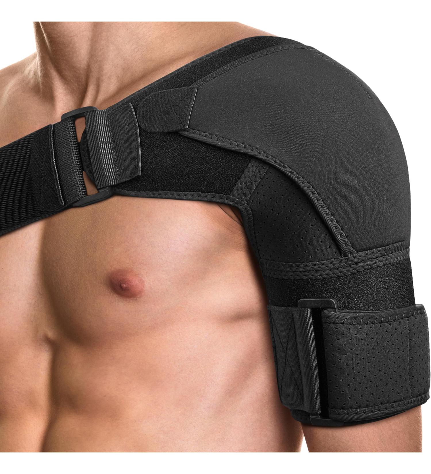 Shoulder Brace for Men | Pain Relief & Support for Torn Rotator Cuff Dislocation & Bursitis | Compression Stabilizer Sleeve (Black Medium - Buy Online on GoSupps.com