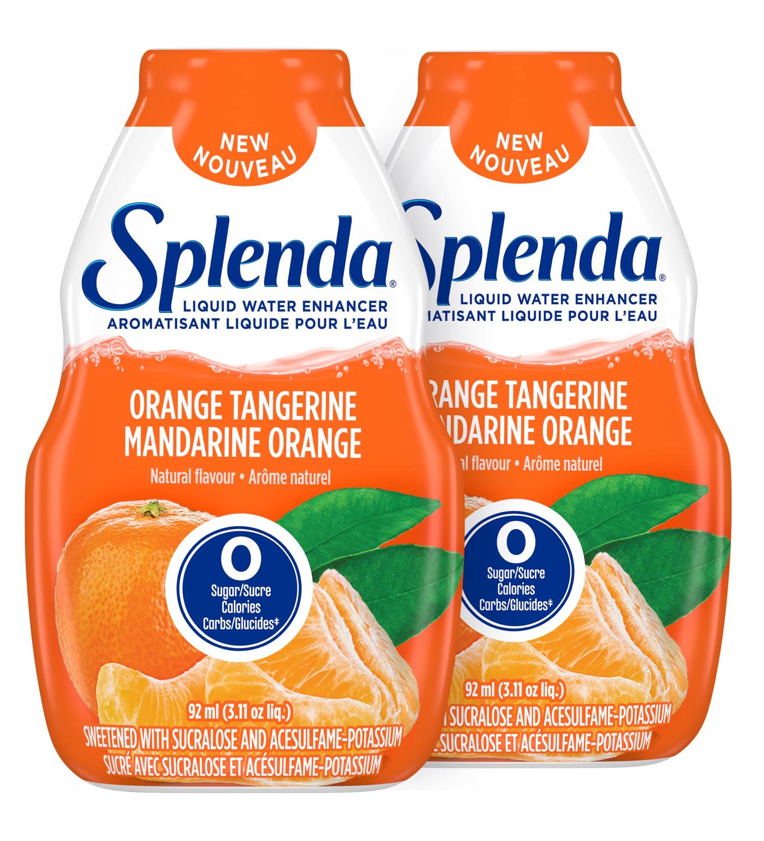 SPLENDA Liquid Water Enhancer Drops Orange Tangerine Flavor Sugar Free Concentrated Drink Mix 92mL Bottle (Pack of 2) Orange Tangerine 92 ml (Pack of 2) - Buy Online on GoSupps.com
