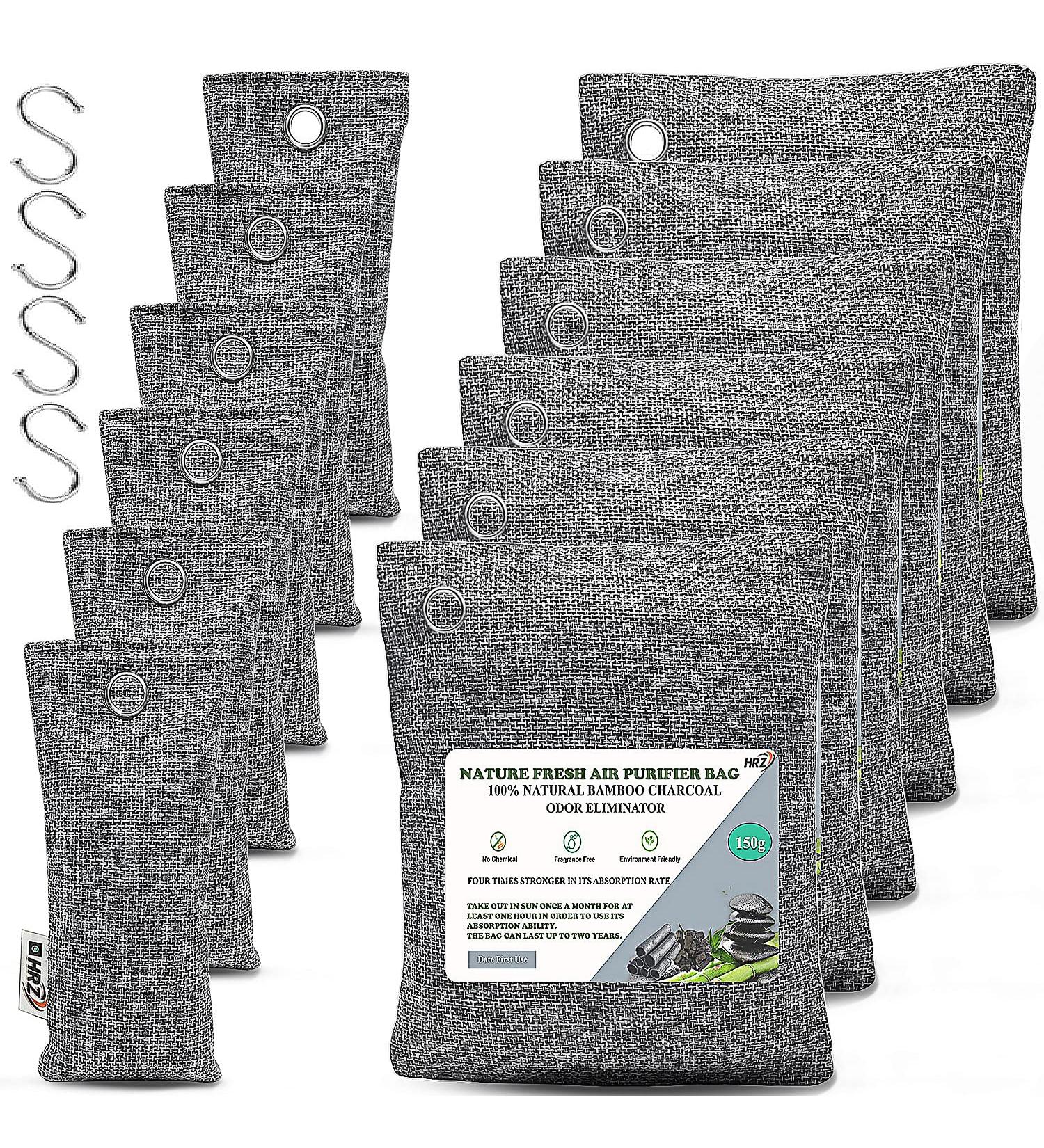 Bamboo Charcoal Air Purifying Bags - 12 Pack for Home, Car, and Closet - Odor Absorbers with Activated Charcoal - Shoe Deodorizer - Pet Friendly - Buy Online on GoSupps.com