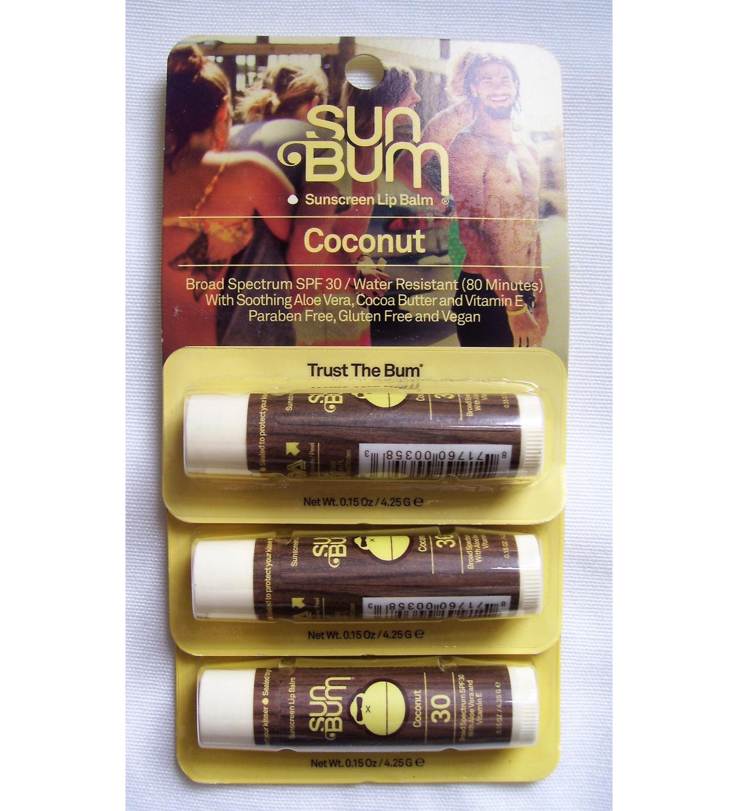 Sun Bum Sunscreen Lip Balm Coconut (Pack of 3)