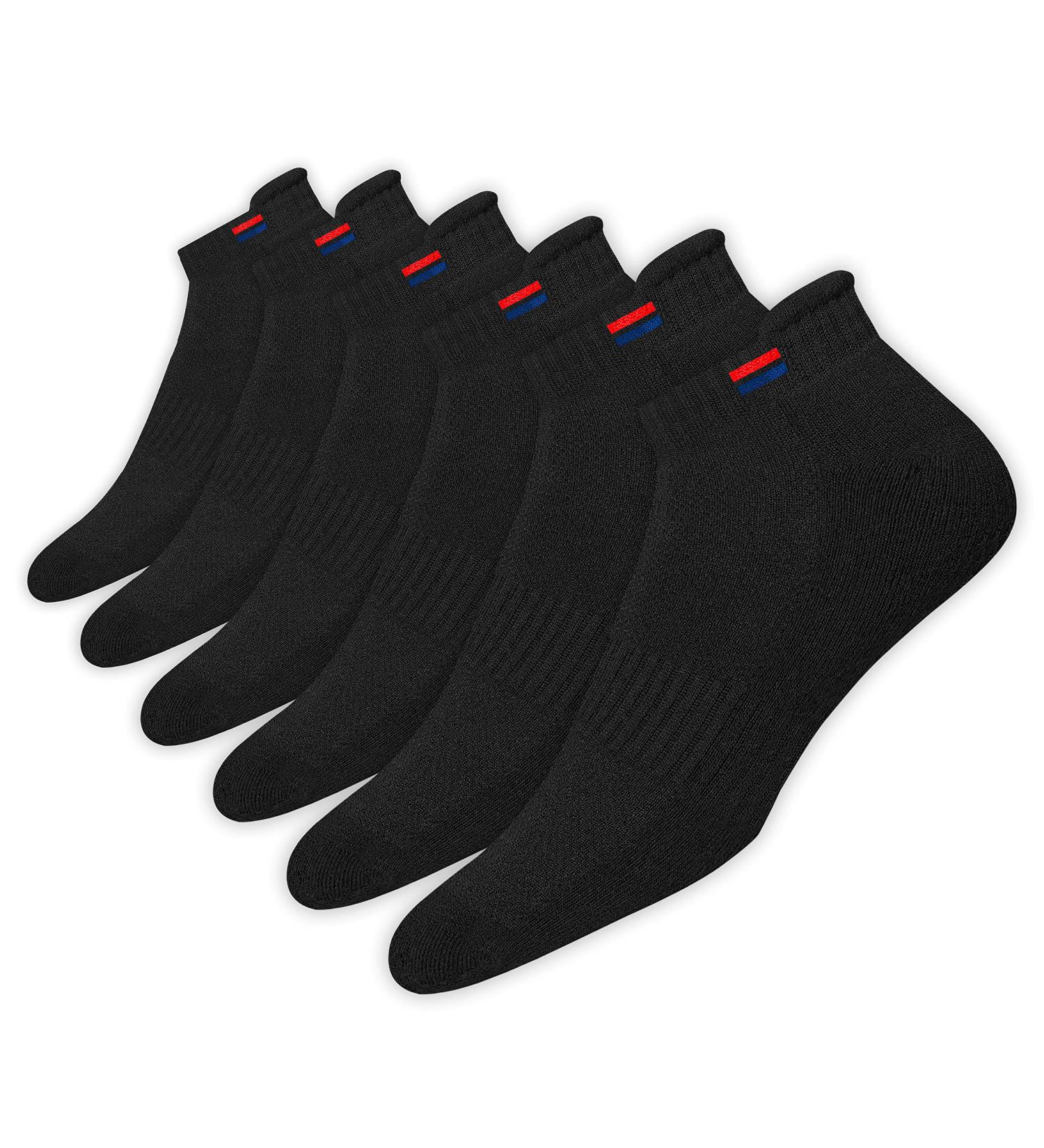 Navy Sport Cotton Socks - 6 Pairs Unisex Sneakers Socks for Men & Women - Short Athletic Socks in Black White Gray (Size 43-46) - Buy Online on GoSupps.com