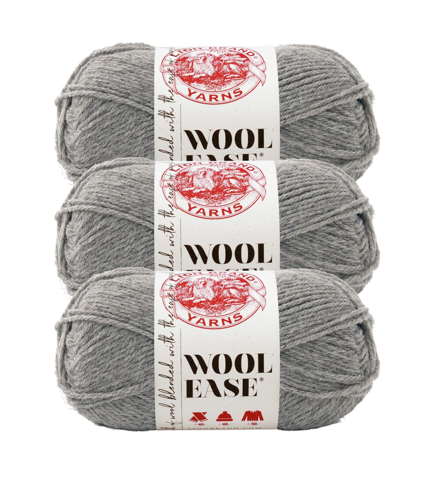 Lion Brand Yarn Wool-Ease Grey Heather 3 Pack - Soft and Durable Yarn Bundle - Buy Online on GoSupps.com