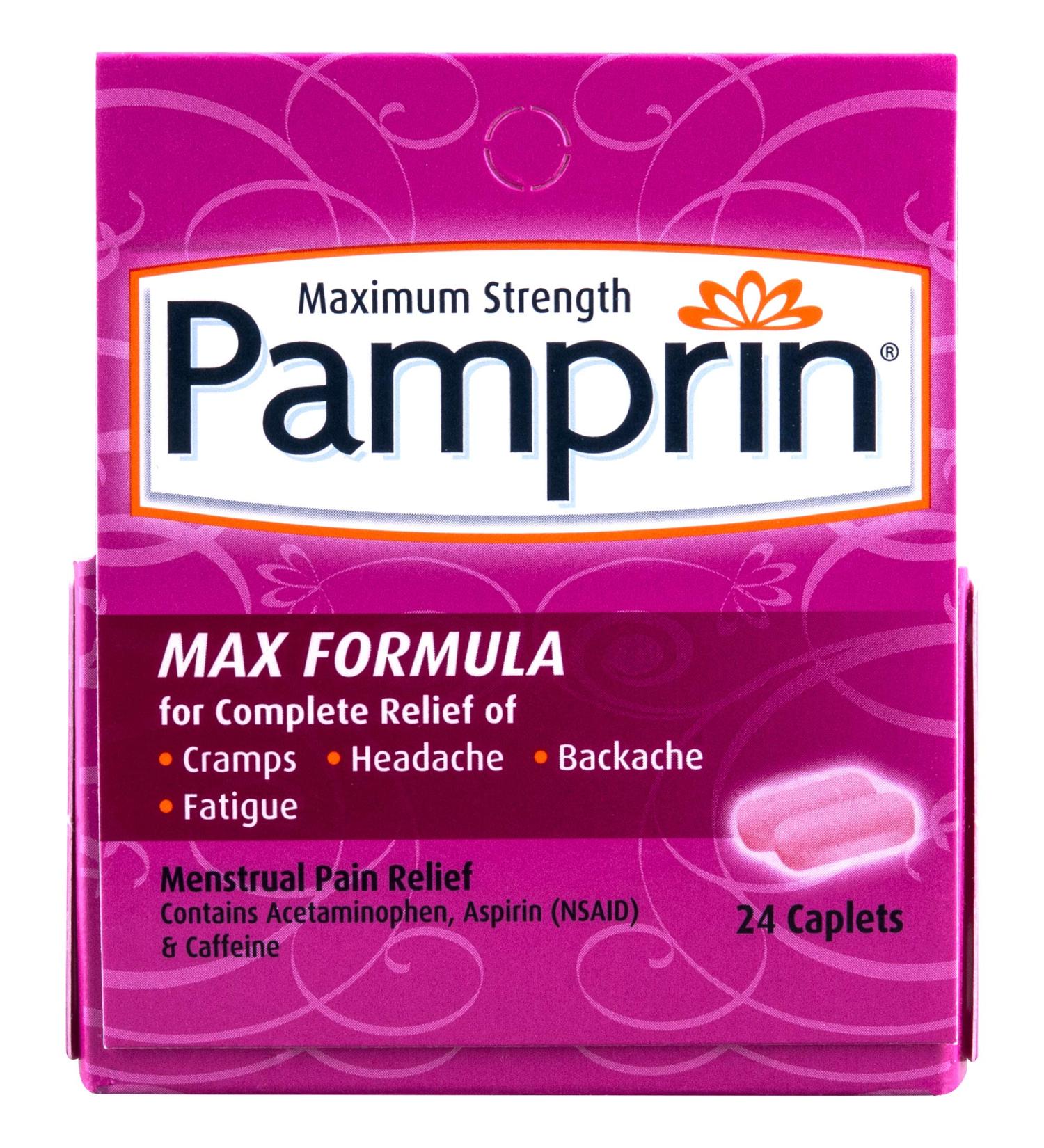 Pamprin Max Menstrual Pain Relief Caplets - 24 ct | Maximum Strength Formula - Buy Online on GoSupps.com