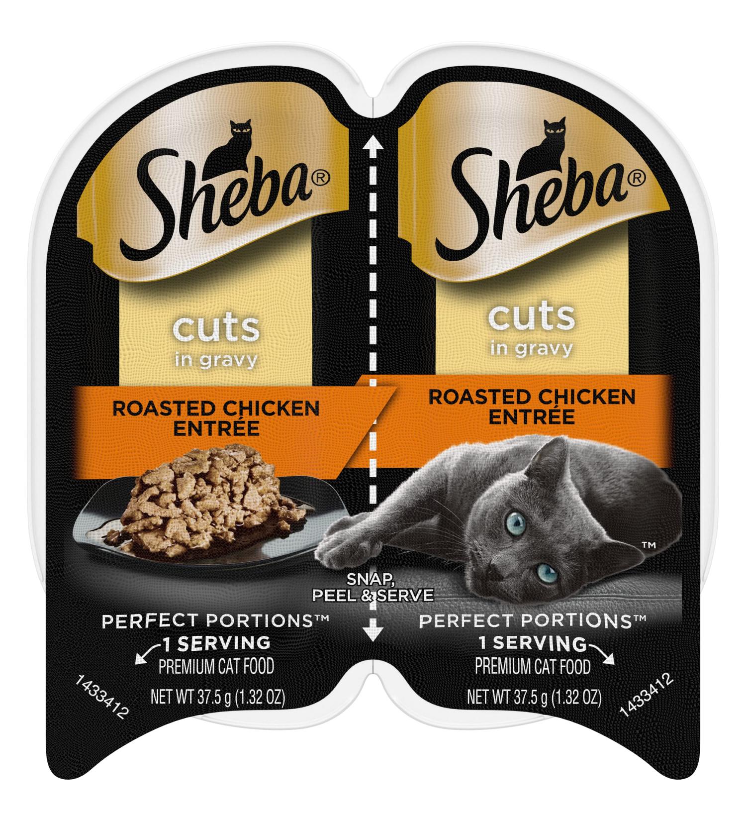 Sheba Perfect Portions Cuts in Gravy Wet Cat Food Trays Original Chicken 2.6 oz (Pack of 24) - Buy Online on GoSupps.com