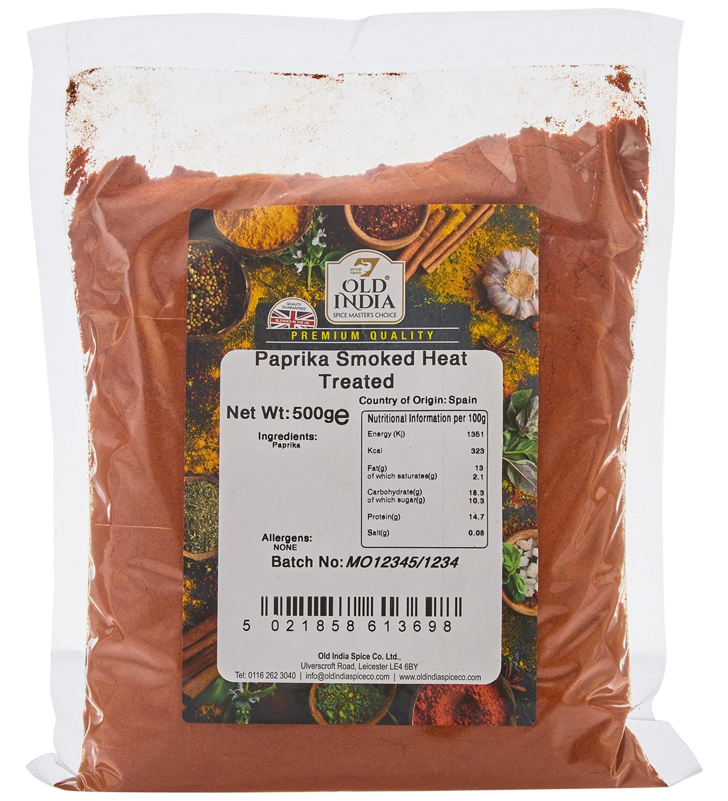 Old India Smoked Paprika 500g - Intensely Flavored Heat Treated Spice - Buy Online on GoSupps.com