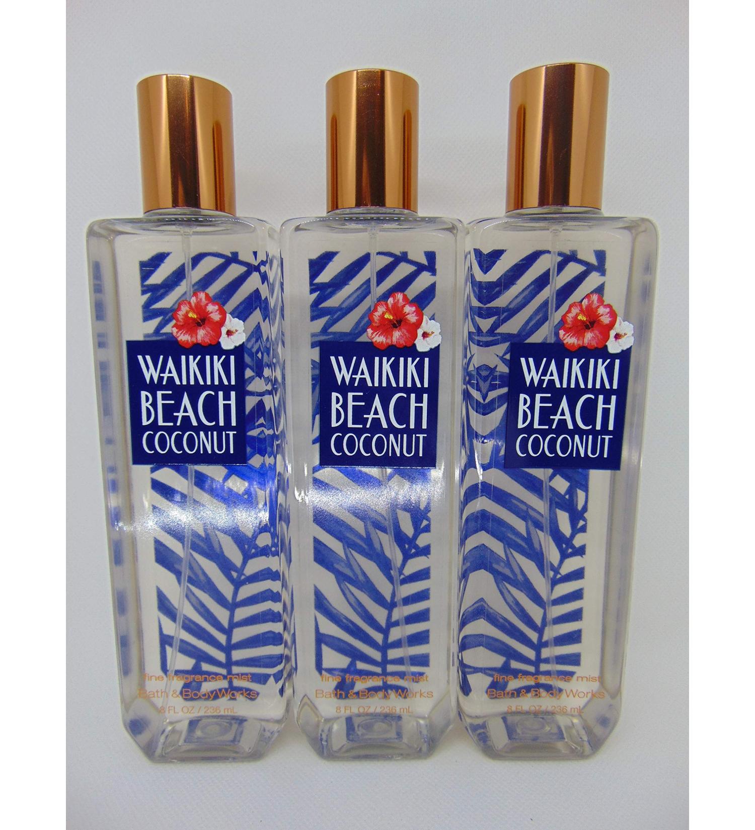 Bath & Body Works Fine Fragrance Mist Waikiki Beach Coconut 2017 - Lot of 3