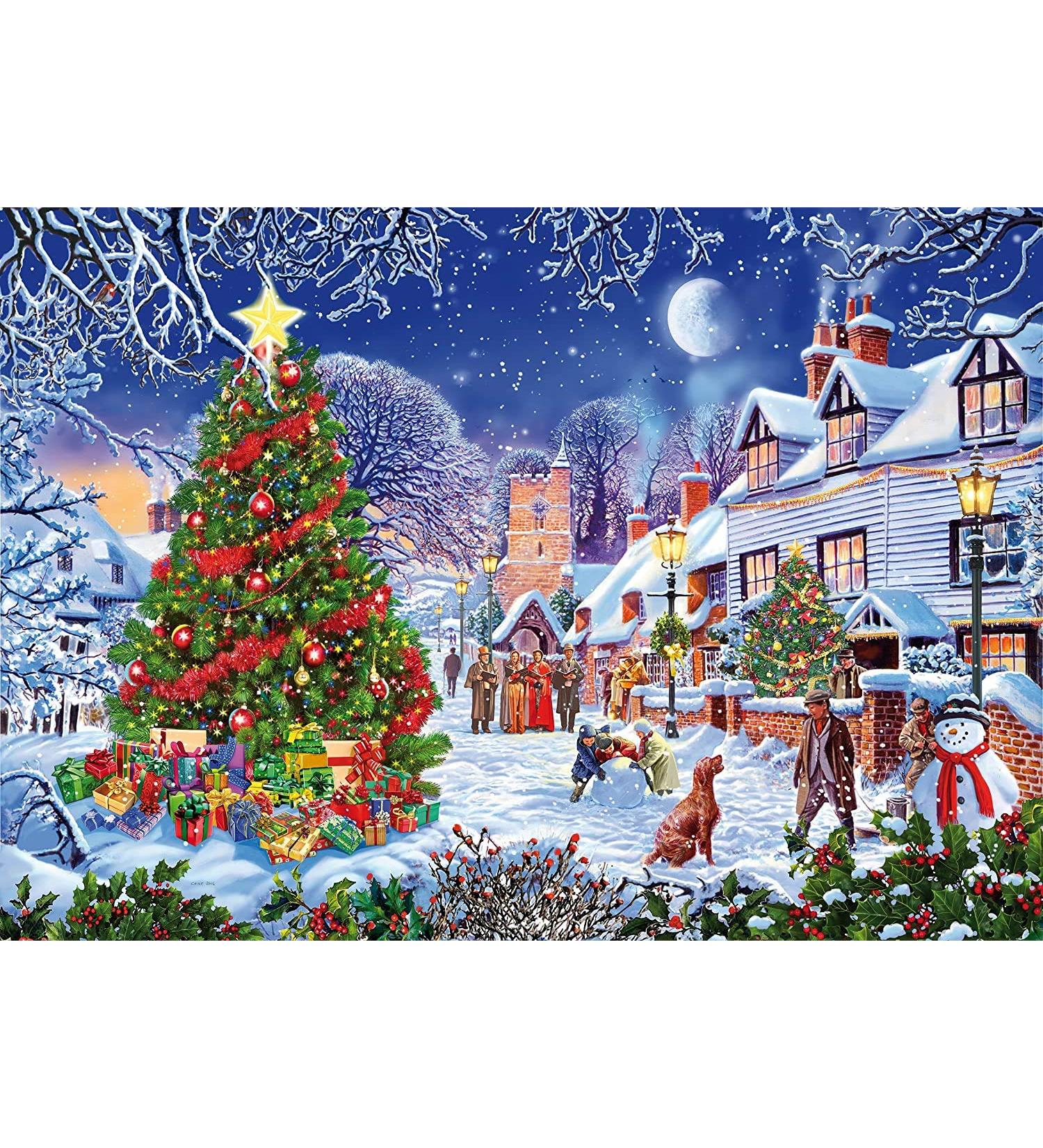 SYNHOK DIY Oil Paint by Numbers Kit - Christmas Street - 16x20 Inch Canvas - Acrylic Paintwork for Adults & Kids - Beginners Painting by Numbers - Buy Online on GoSupps.com