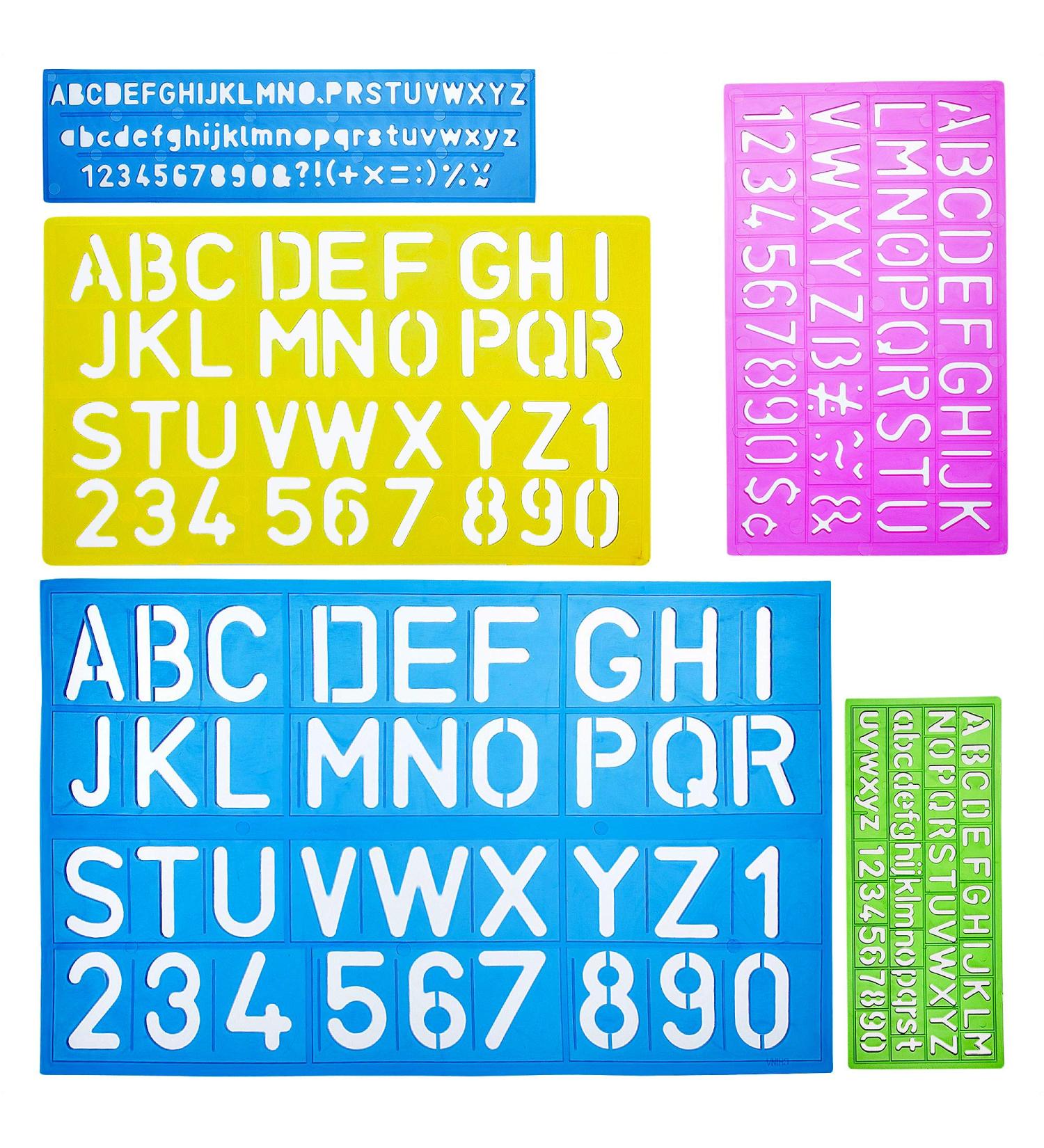 Mr. Pen Alphabet Letter Stencils - Pack of 5 | Letters and Numbers Templates - Buy Online on GoSupps.com