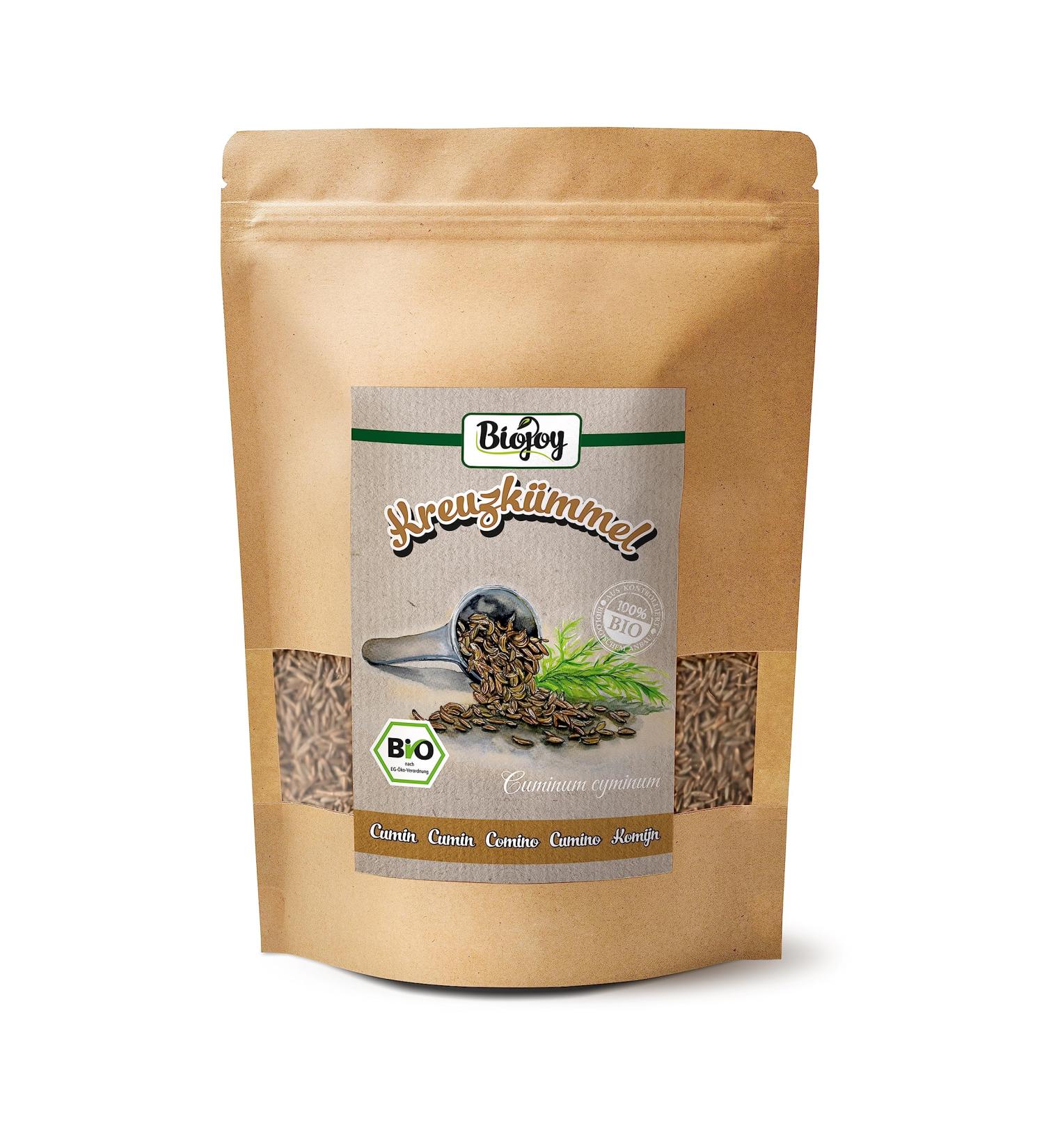 Buy Biojoy ORGANIC Cumin Seeds 500g | Whole Cumin (Cuminum cyminum) - Premium Quality for Cooking & Health in International Shipping - Buy Online on GoSupps.com