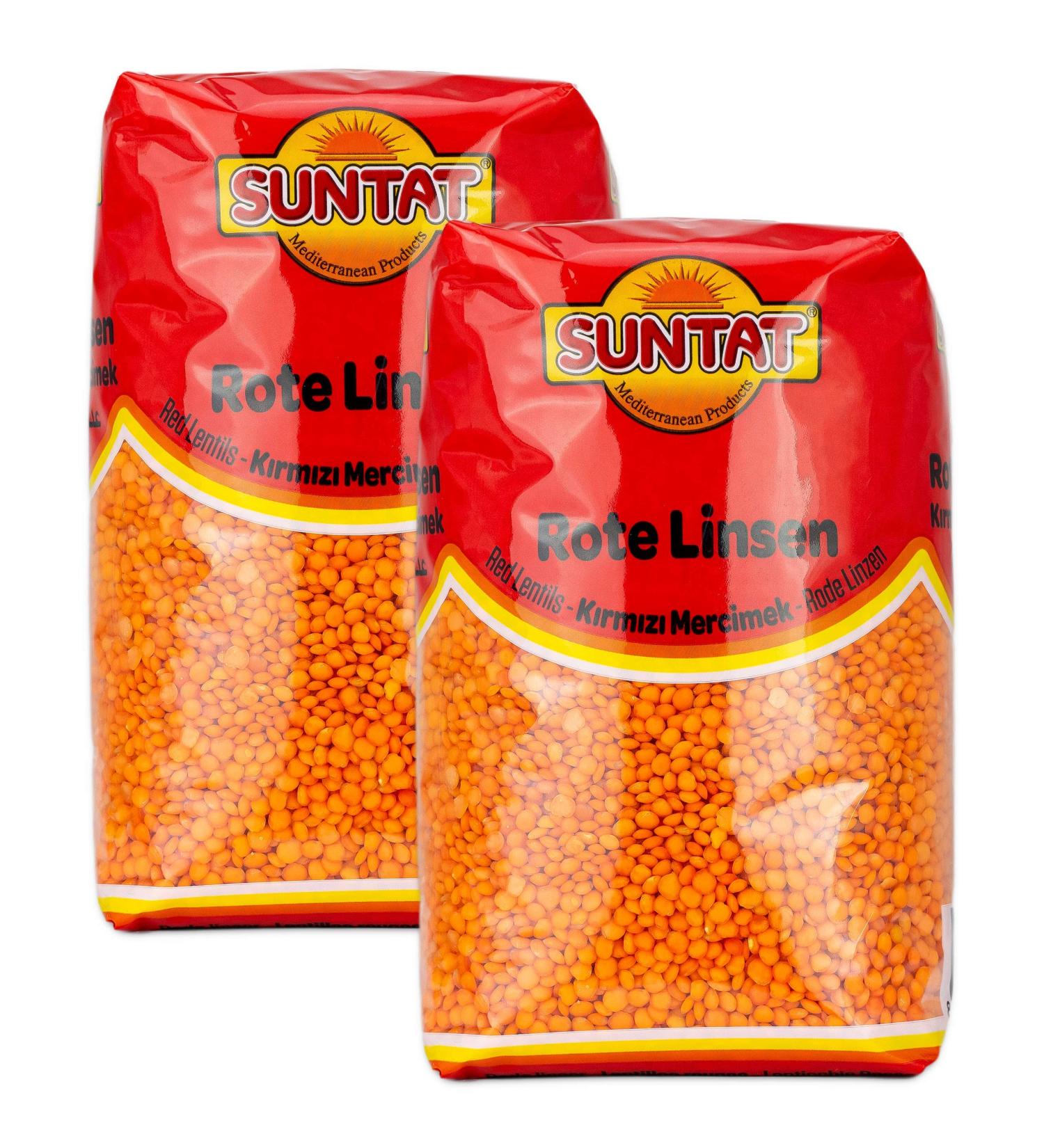 Buy Suntat Oriental Red Lentils from Turkey - Set of 2 x 1 kg (2 kg) - Premium Quality for International Shipping - Buy Online on GoSupps.com