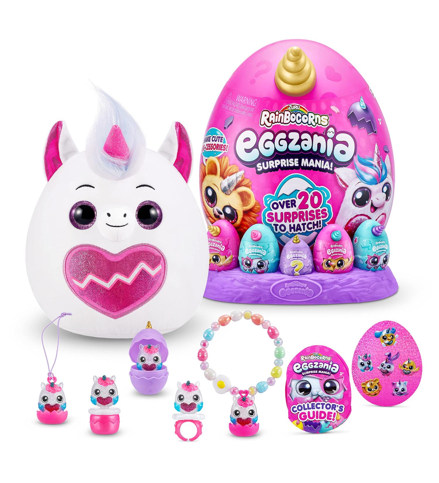 Rainbocorns Eggzania Surprise Mania - Mystic Elle Unicorn Plush with 20+ Surprises - 28 cm Collectible Stuffed Animal with Wearable Accessories - Buy Online on GoSupps.com