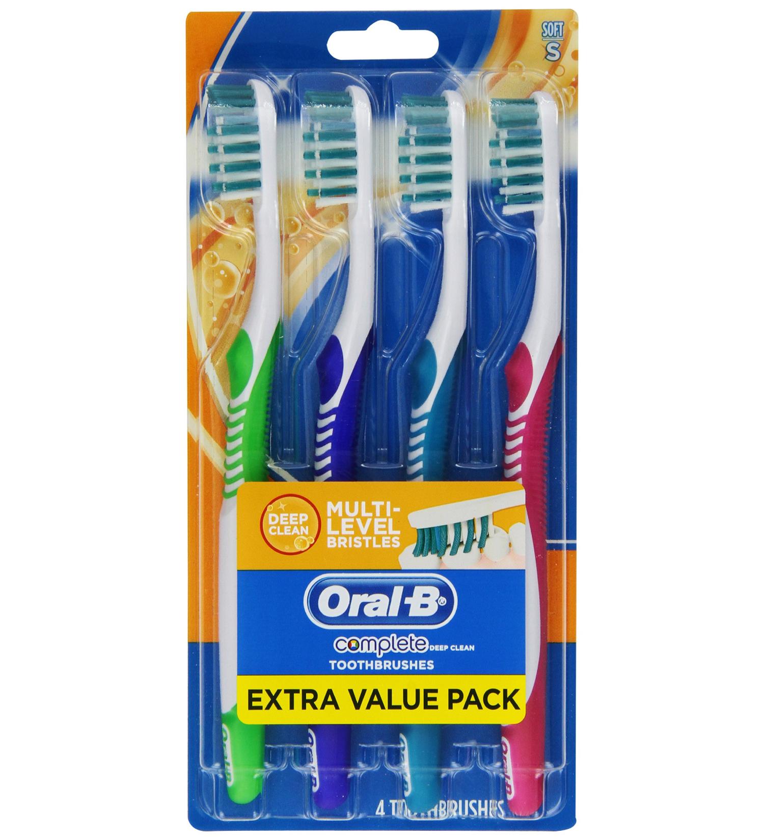 Oral-B Complete Deep Clean Soft Bristles Toothbrush 4 Count