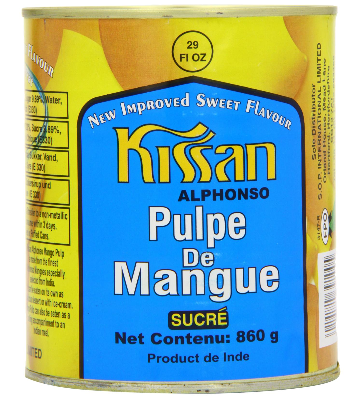 Kissan Mango Pulp 860g - Pure and Delicious Fruit Puree - Buy Online on GoSupps.com