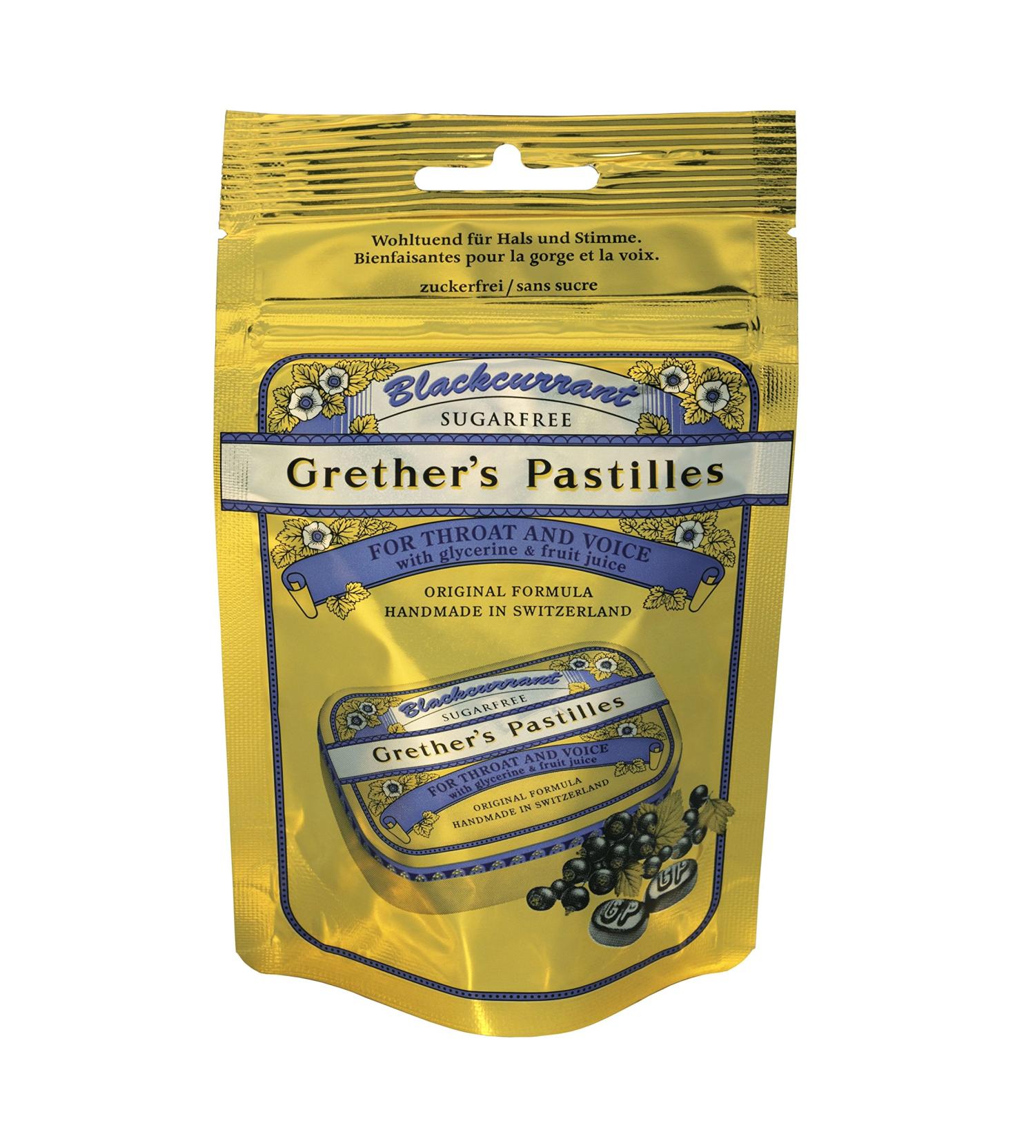 Grethers Blackcurrant Sugar Free Pastilles Travel/Refill Pouch