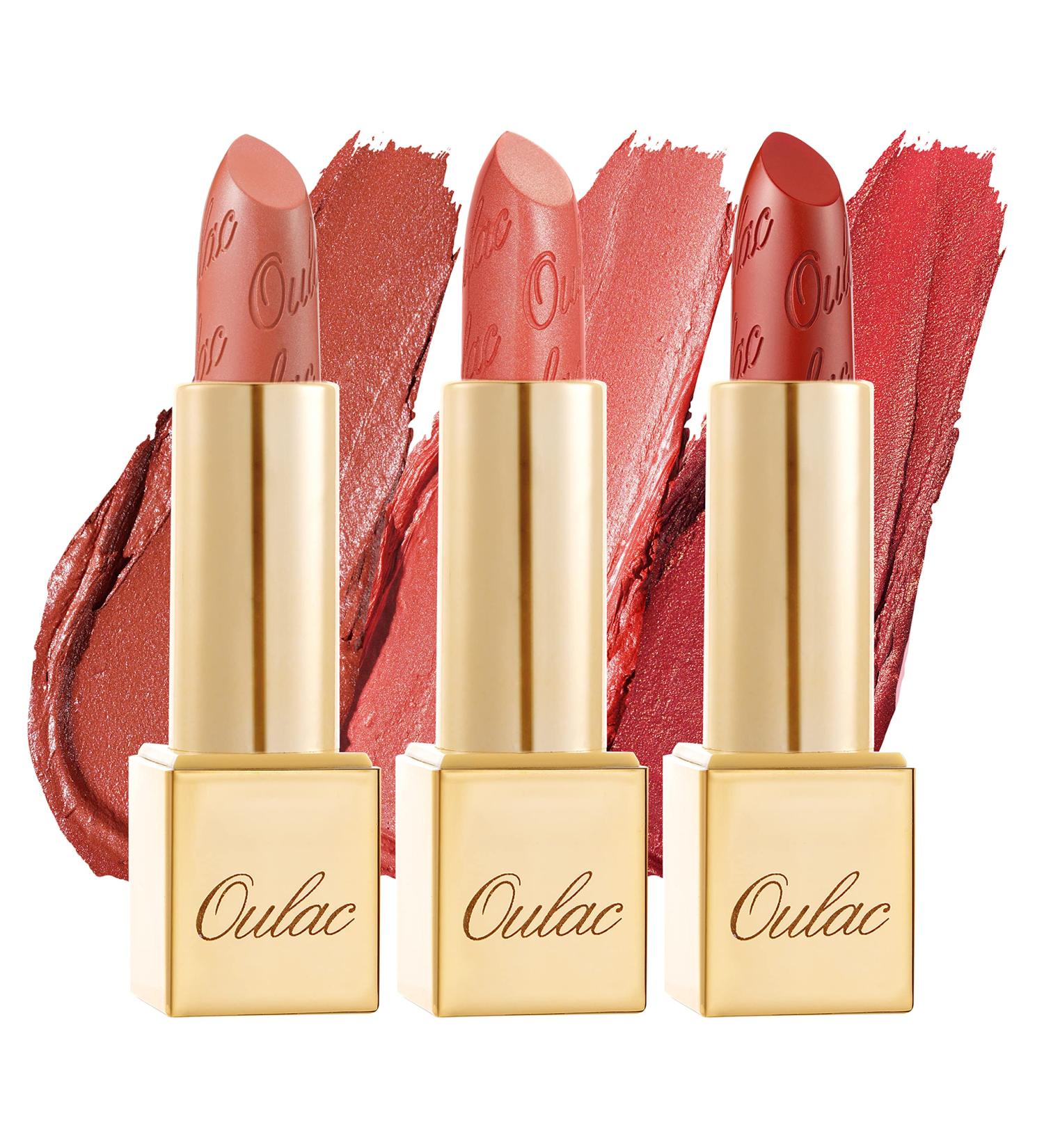 Oulac Metallic Orange Lipstick Set - Vegan & Cruelty-Free | High Payoff & Moisturizing Formula | 4.3g X 3PCS - Buy Online on GoSupps.com