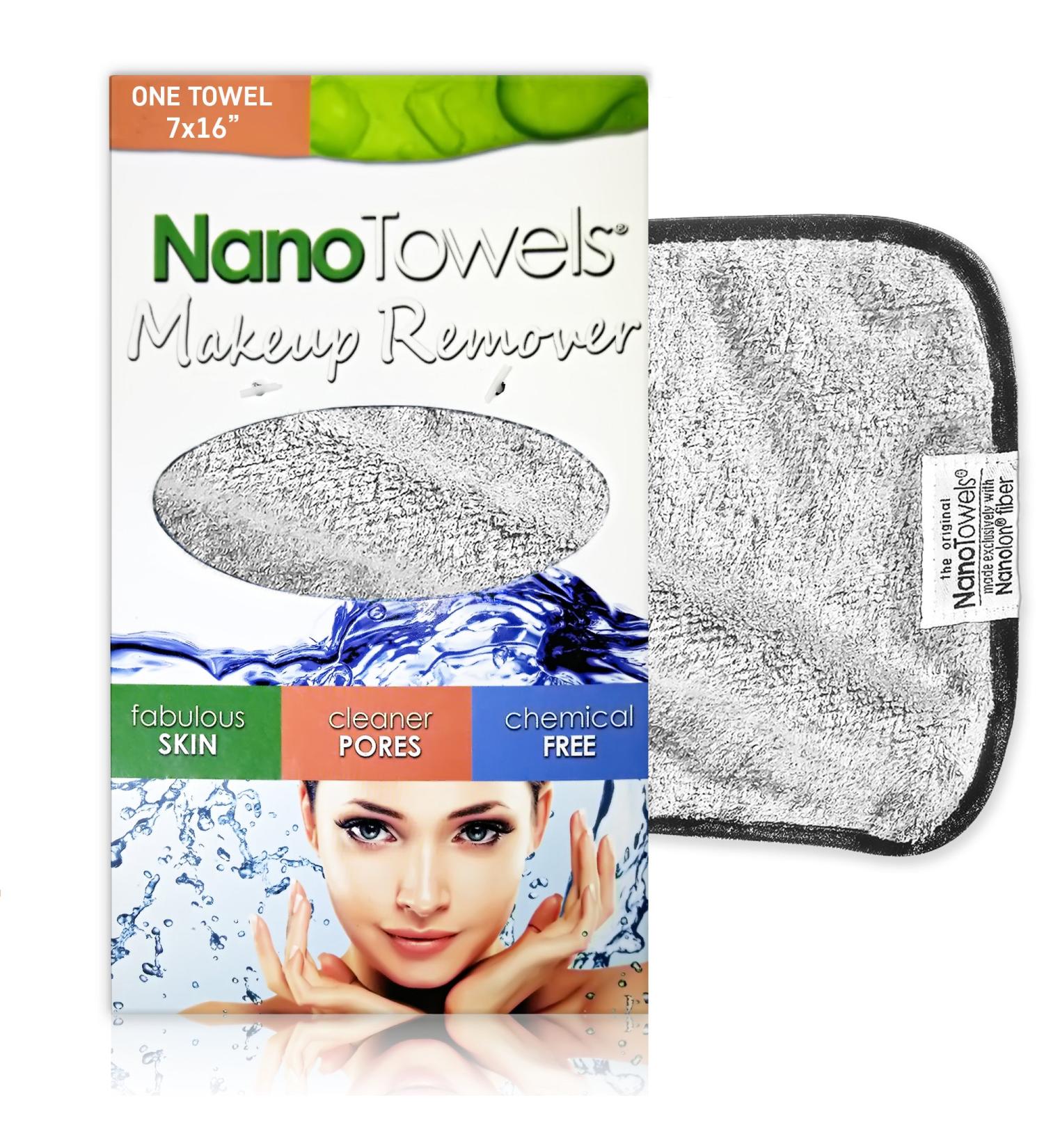Nano Towel Makeup Remover Cloth - Chemical Free, Fast Cleaning for Sensitive Skin. Removes Cosmetics and Oil Like an Eraser. Perfect for Acne and Exfoliation (Grey) - Buy Online on GoSupps.com