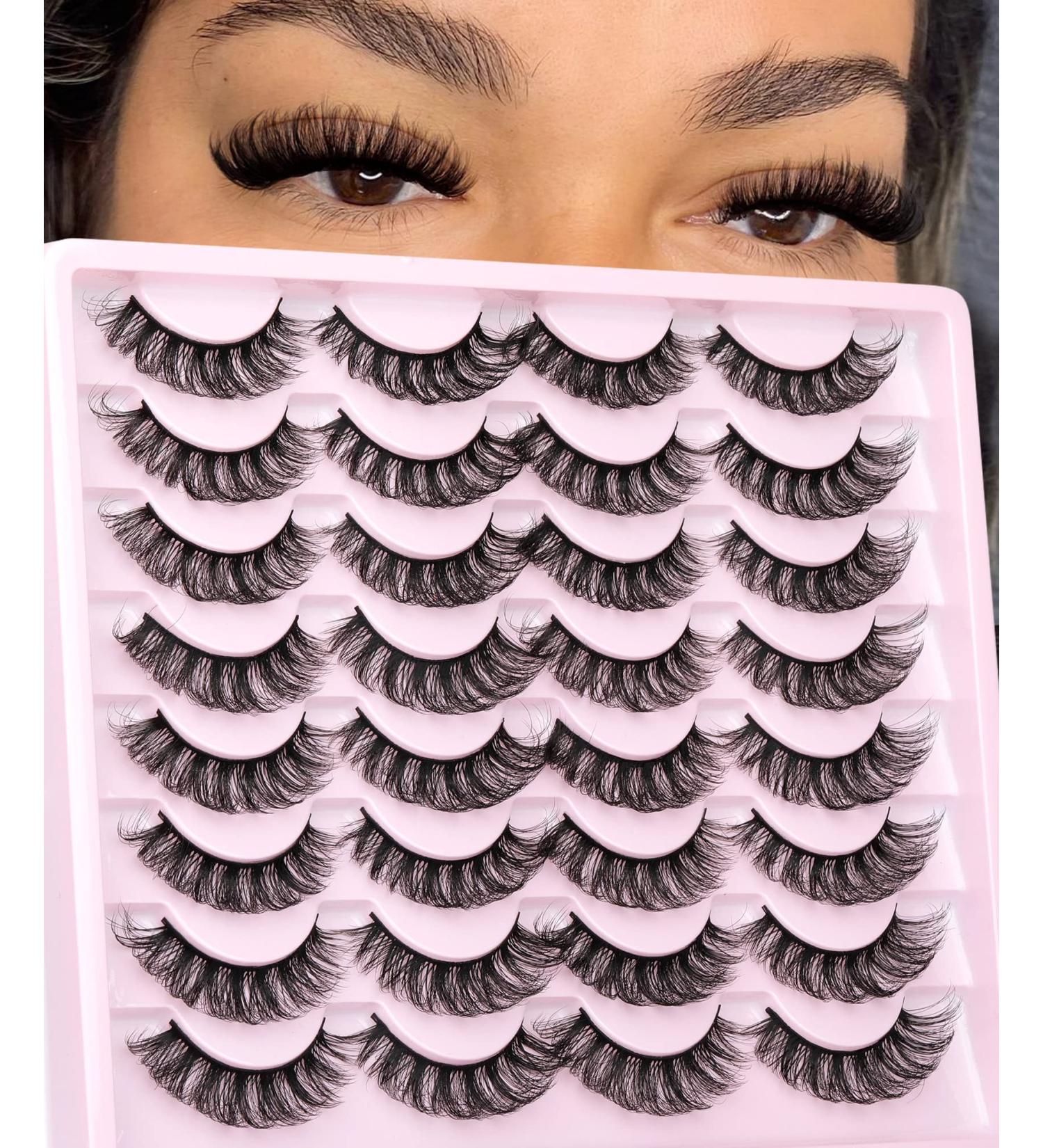 Yawamica Cat Eye 16MM Wispy False Eyelashes - Natural Fluffy D Curl Extension Look - 16 Pairs Pack - Buy Online on GoSupps.com
