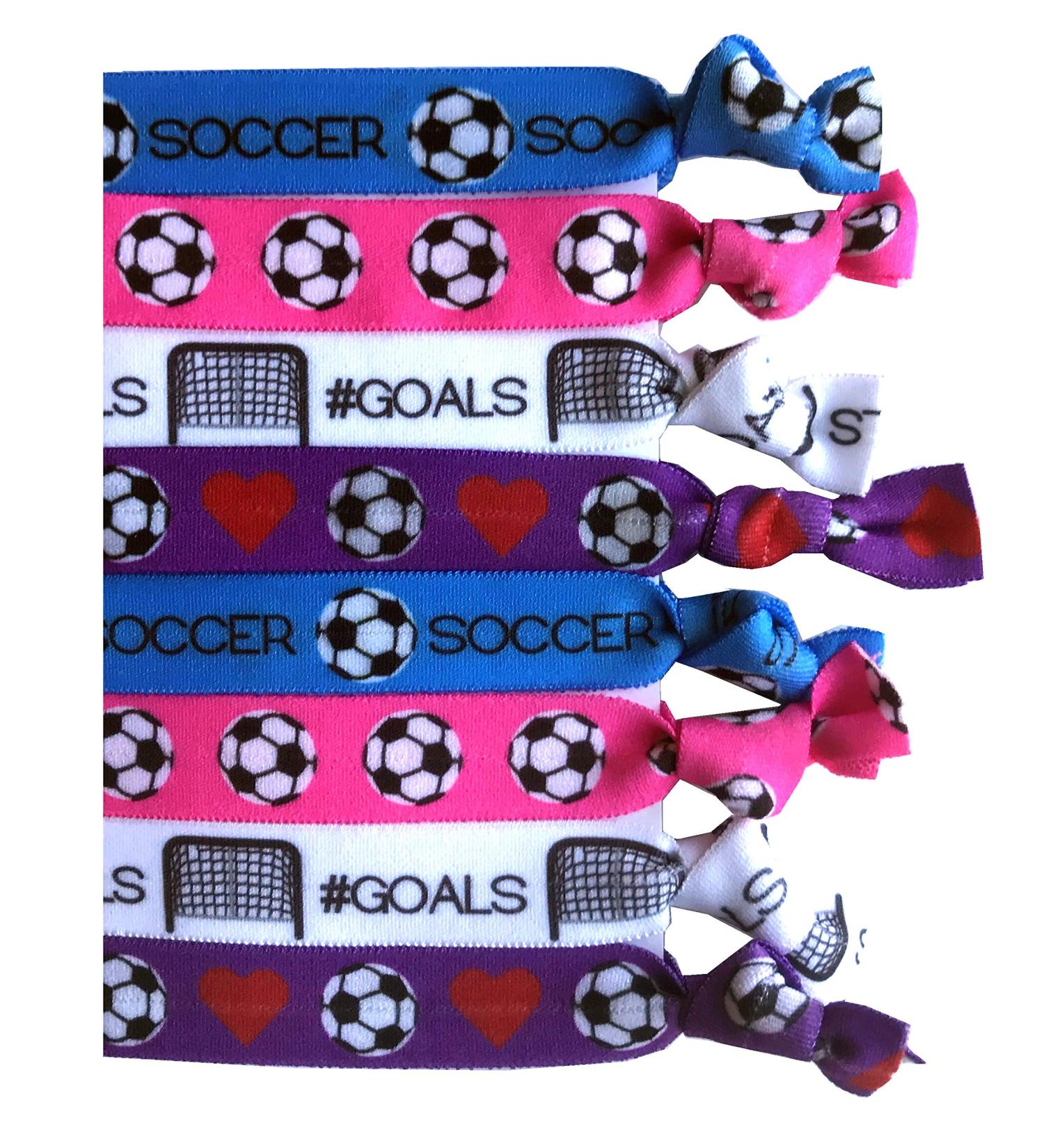 8 Piece Soccer Gift Hair Ties- Soccer Gifts for Boys  Girls  Women  Soccer Coach Gifts  Soccer Team Gifts  Soccer Accessories for Girls  Soccer Coach  Soccer Bracelet for Girls  Soccer Balls - Buy Online on GoSupps.com