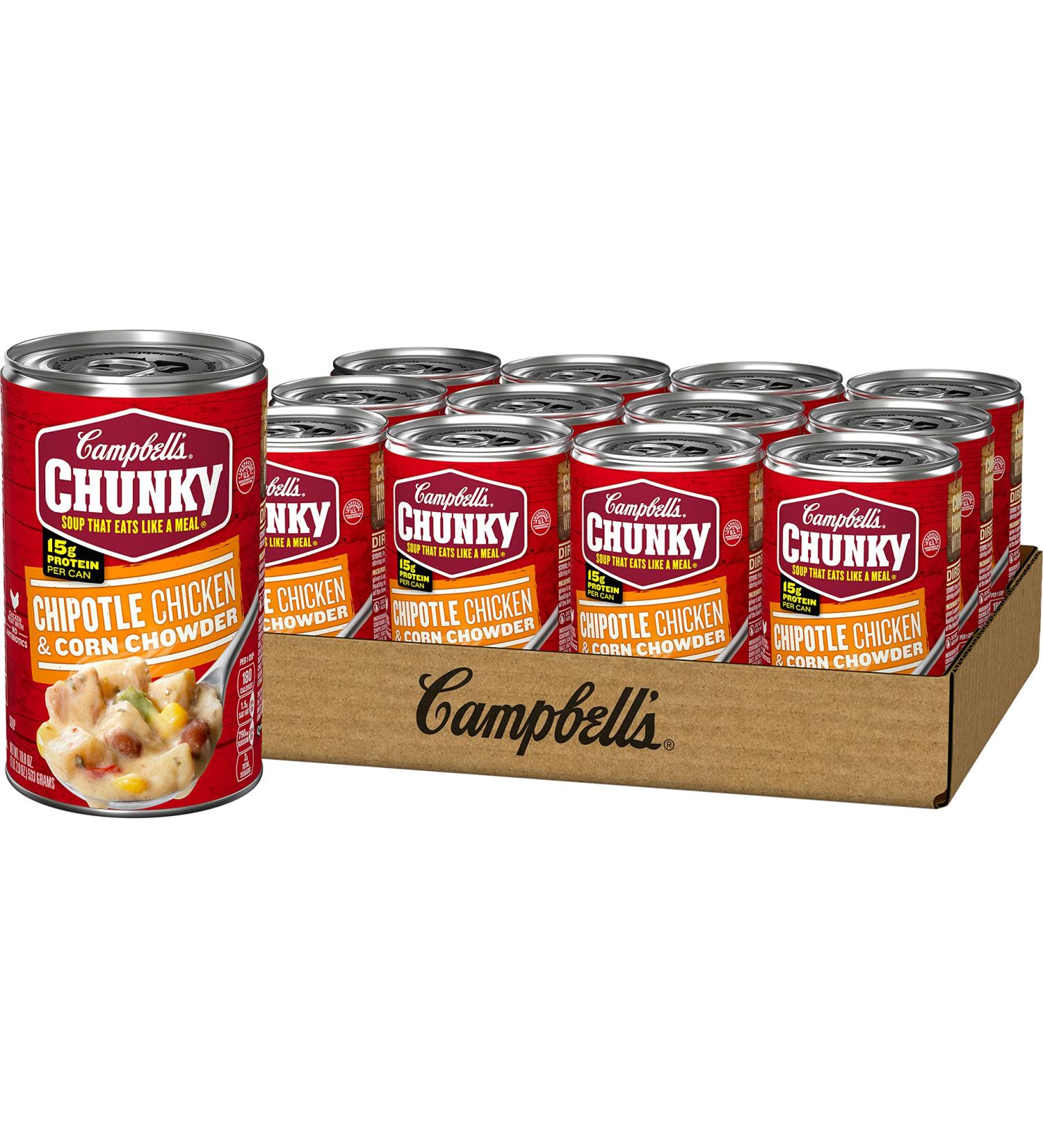 Campbell's Chunky Chipotle Chicken Corn Chowder Soup 18.8 Oz Can (Case of 12) - Pack of 12 - Buy Online on GoSupps.com