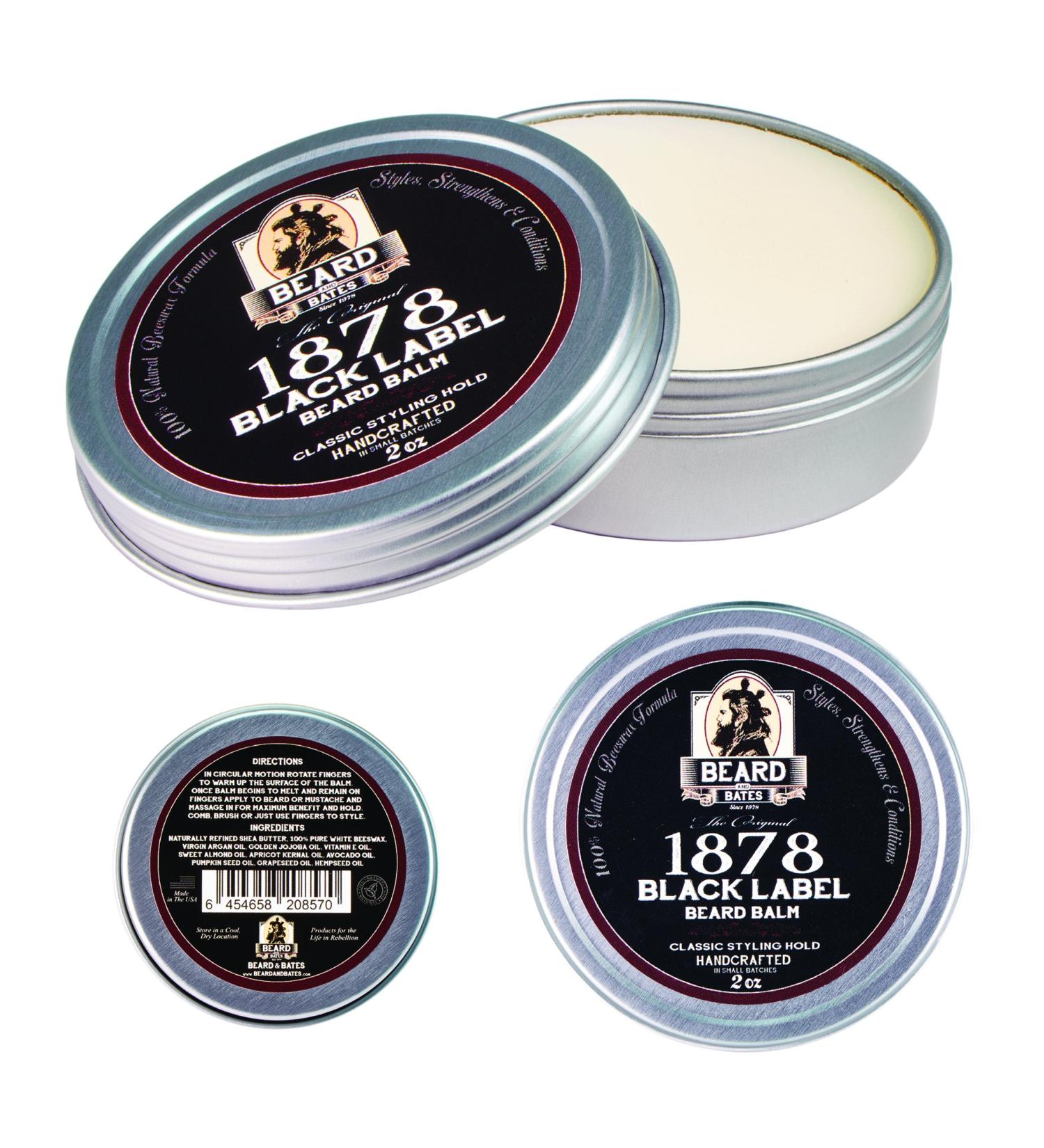 Beard And Bates 1878 Black Label Beard Balm - Classic Styling Hold 19th Century Beeswax Formula | Premium USA Made - Buy Online on GoSupps.com