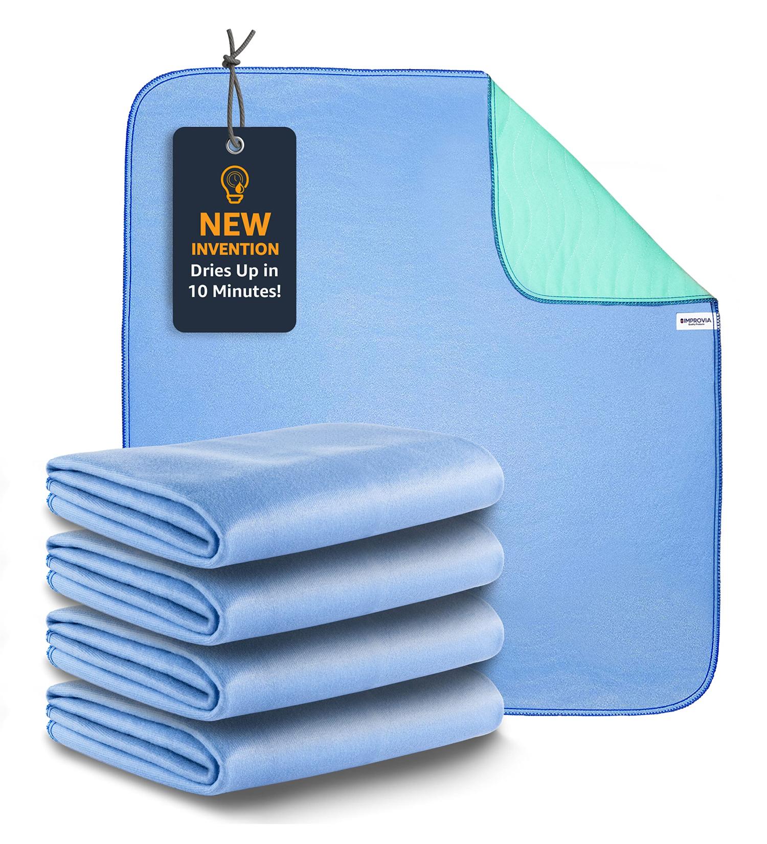 IMPROVIA Washable Underpads  34" x 36" (Pack of 4) - Heavy Absorbency Reusable Incontinence Pads for Kids  Adults  Elderly  and Pets - Waterproof Protective Pad for Bed  Couch  Sofa  Furniture  Floor 4 34x36 - Buy Online on GoSupps.com