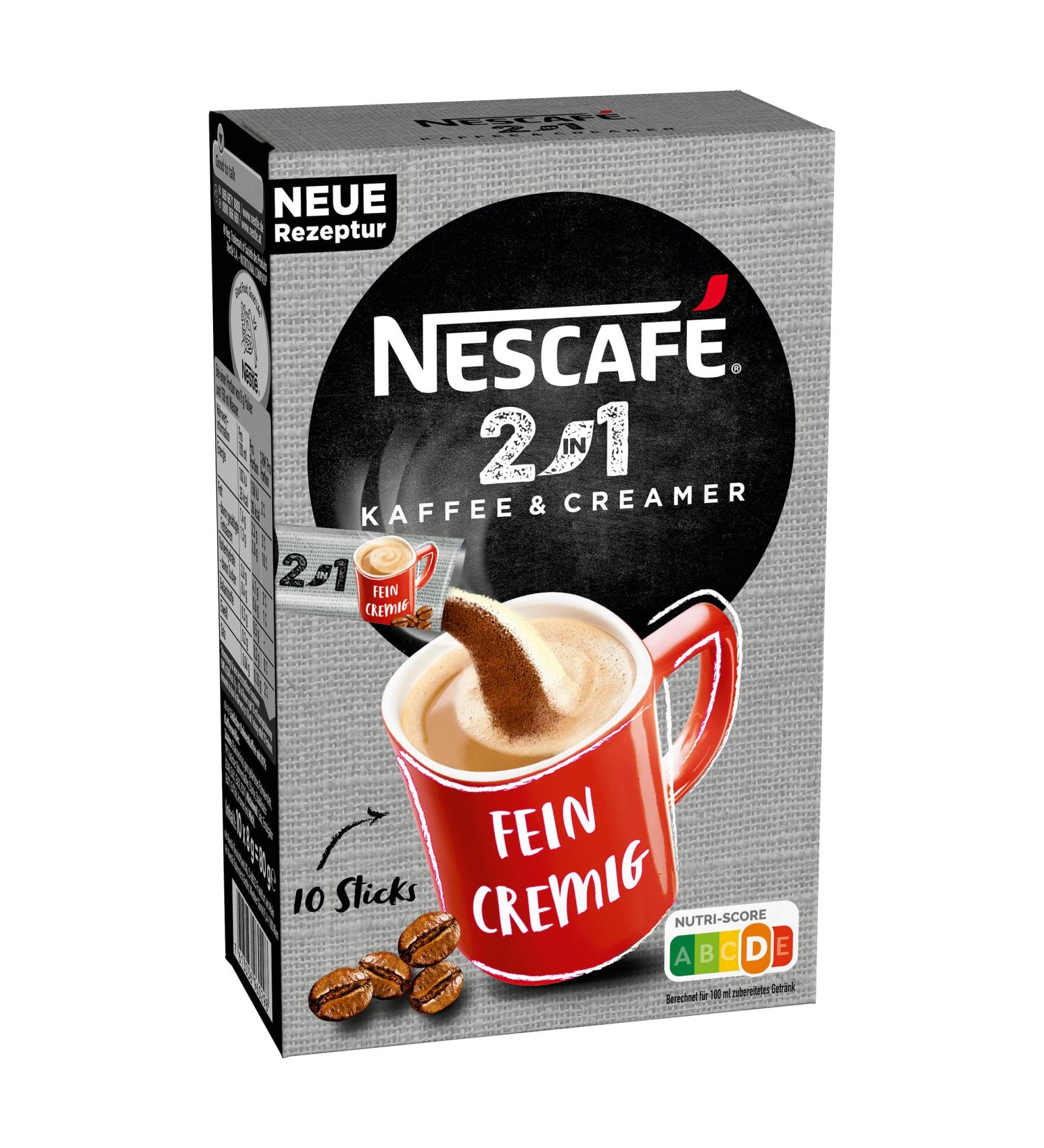 Nescaf 2 in 1 Sticks Caf instantan avec cr mier Caf instantan 10 portions