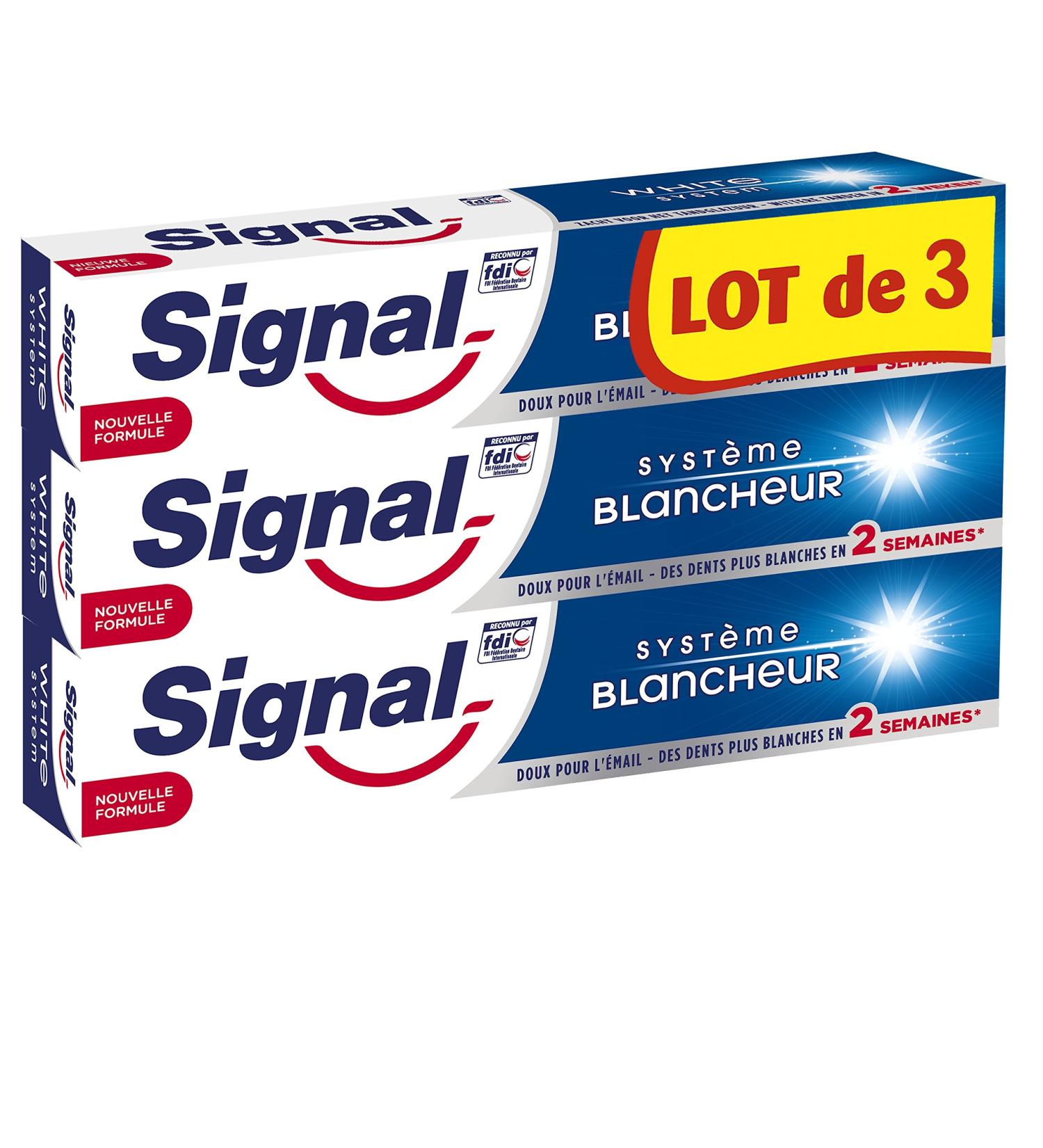 Signal Signal Pack of 3 Toothpaste Whitening System 75 ml Pack of 4