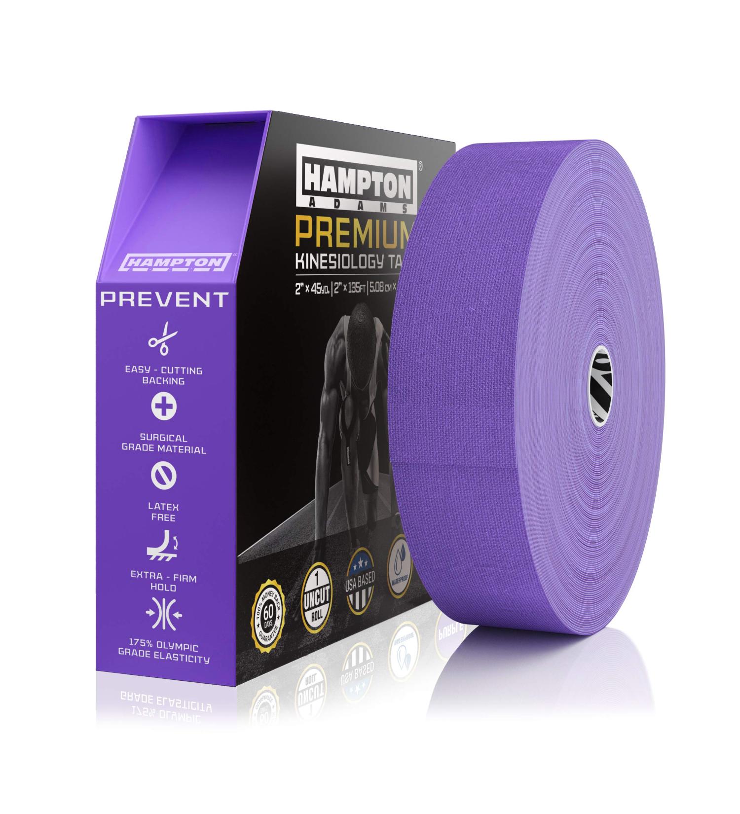 135ft Waterproof Bulk Kinesiology Tape Roll - Sports Therapy Support for Knee, Muscle, Wrist, Shoulder, Back - Premium Elastic & Hypoallergenic Cotton - Purple - Buy Online on GoSupps.com