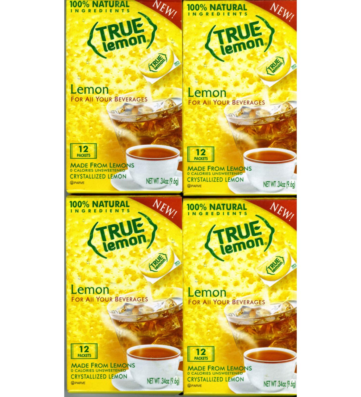 True Lemon Crystallized Lemon (4 BOXES of 12 Packets Each)