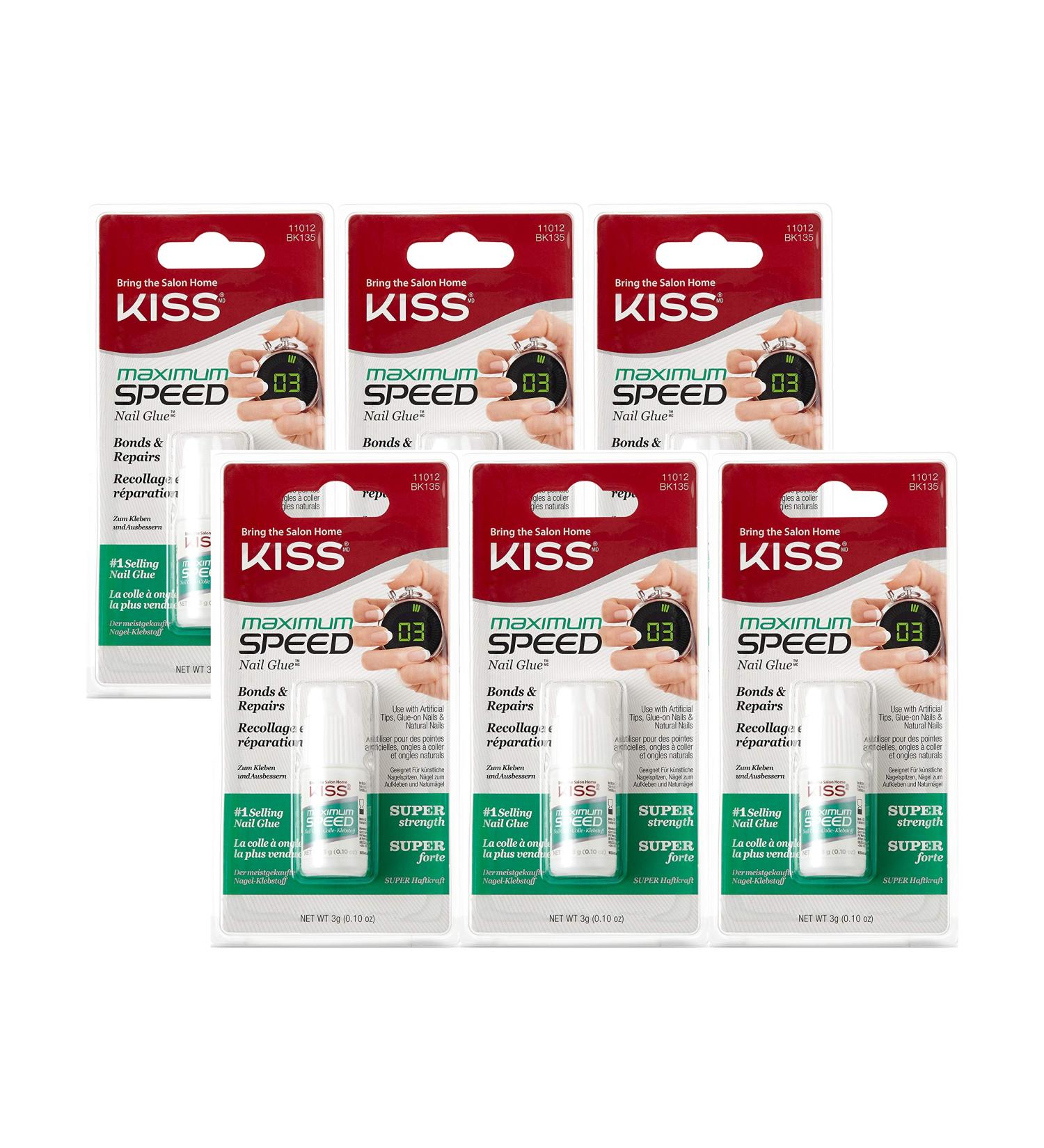 Kiss Maximum Speed Nail Glue BK135 (6 Pack) - Strong Adhesive for Quick Nail Fixes - Buy Online on GoSupps.com