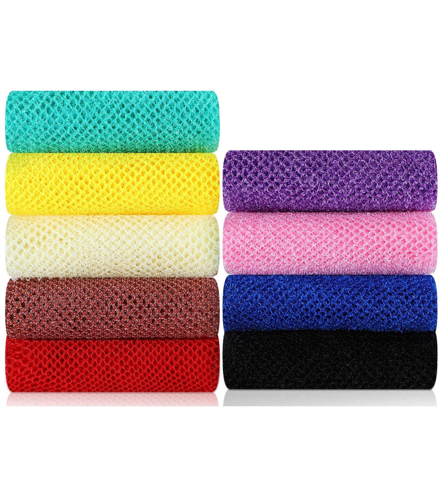 Tudomro 9 Pcs African Exfoliating Net - 31.5 Inches Back Body Scrubber for Daily Bathing - 9 Colors - Buy Online on GoSupps.com