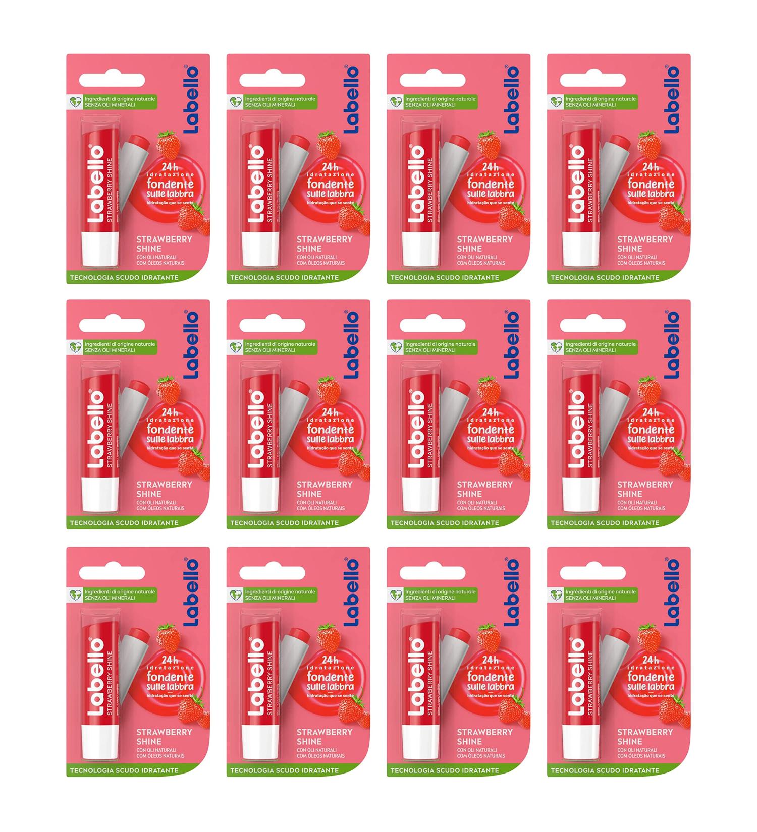 Beiersdorf Labello Strawberry Shine Lip Balm strawberry 12pack 12 x 5 g
