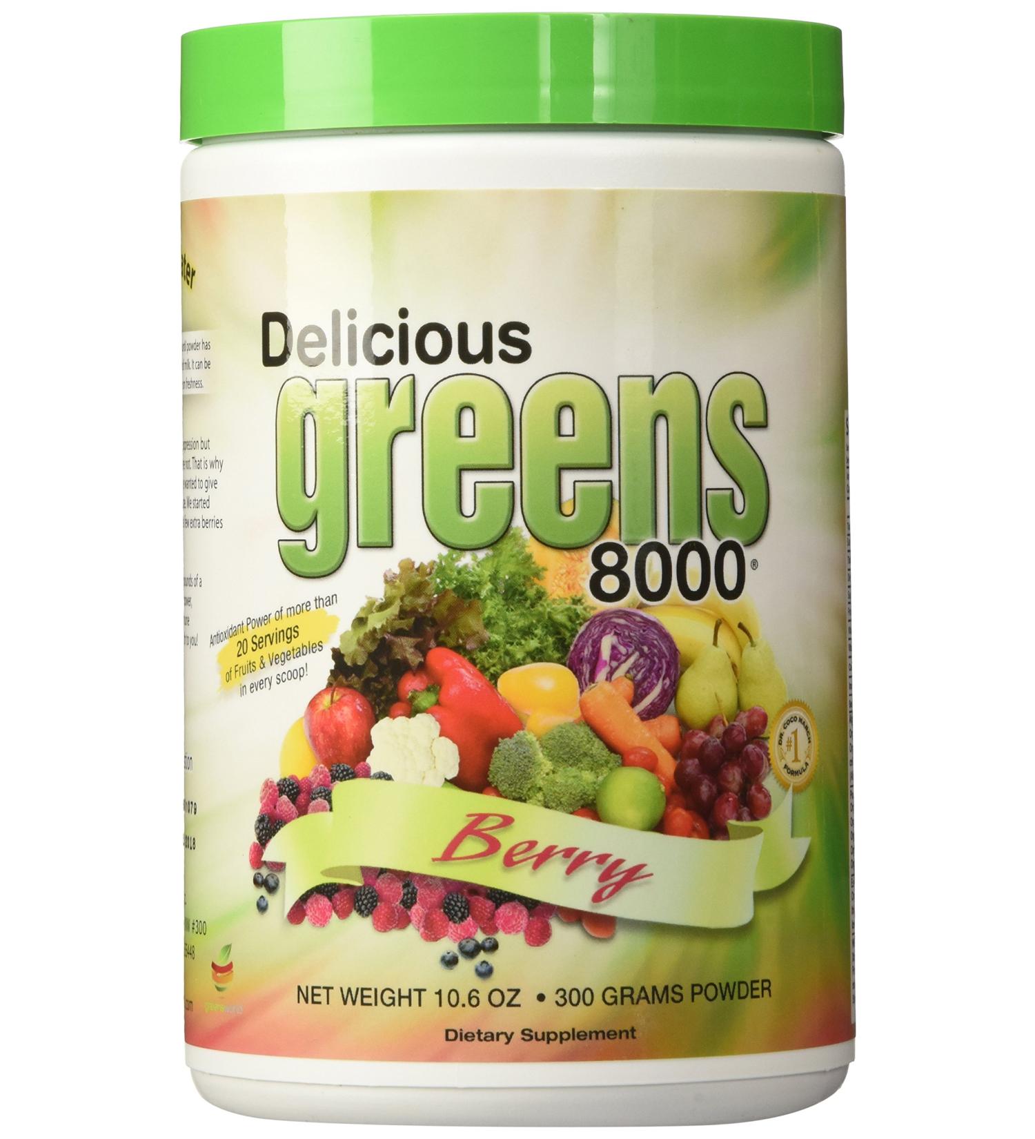Delicious Greens 8000 Berry Flavor Powder - 10.6 oz (300g) | Greens World Superfood - Buy Online on GoSupps.com