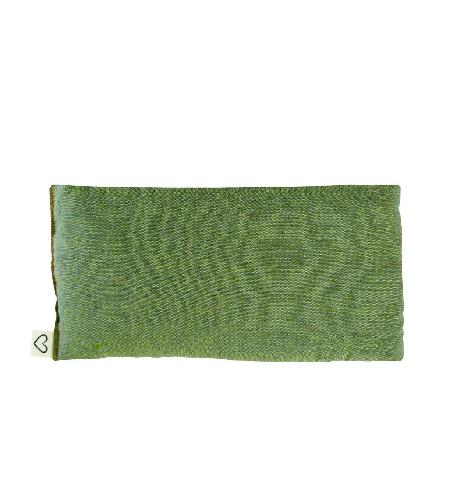 Scented Lavender Flax Seed Eye Pillow - 4 x 8.5 inches - Soft Cotton - Calming Green Moss Color - Buy Online on GoSupps.com