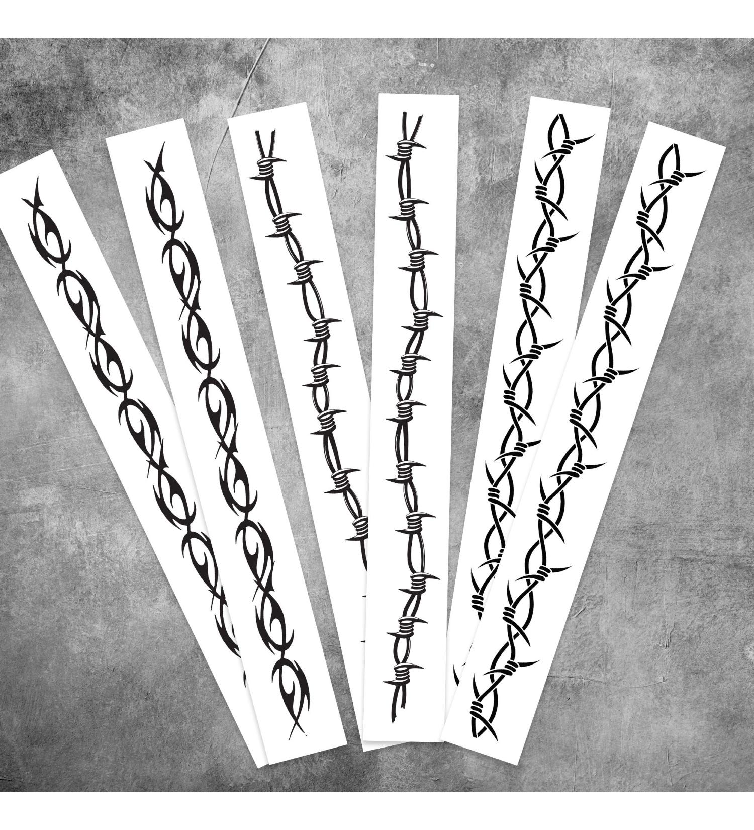 Large Barbed Wire Temporary Tattoos Variety Pack | 6-Pack | Skin Safe | MADE IN THE USA - Buy Online on GoSupps.com