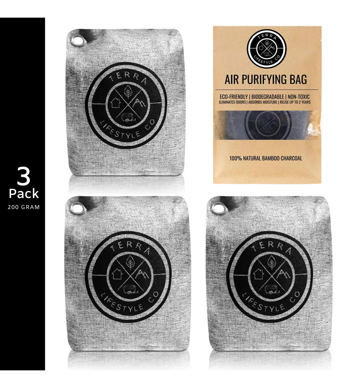 Air Purifying Charcoal Bag - Triple 200g Odor Eliminator & Natural Deodorizer for Home | Eco-Friendly Shipping Worldwide - Buy Online on GoSupps.com