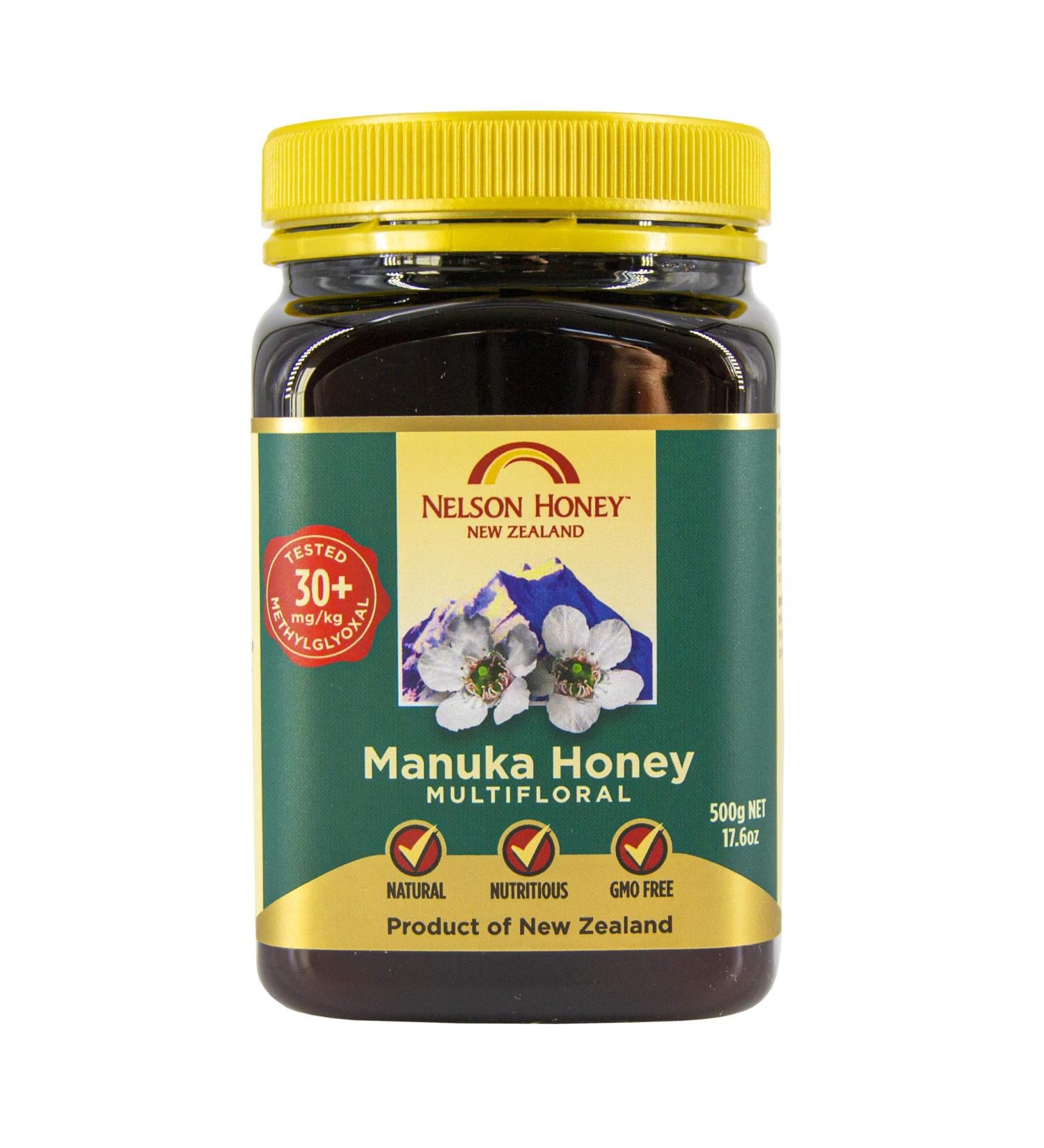 Nelson Honey Manuka Honey 30+ 500g - Pure New Zealand Honey - Buy Online on GoSupps.com