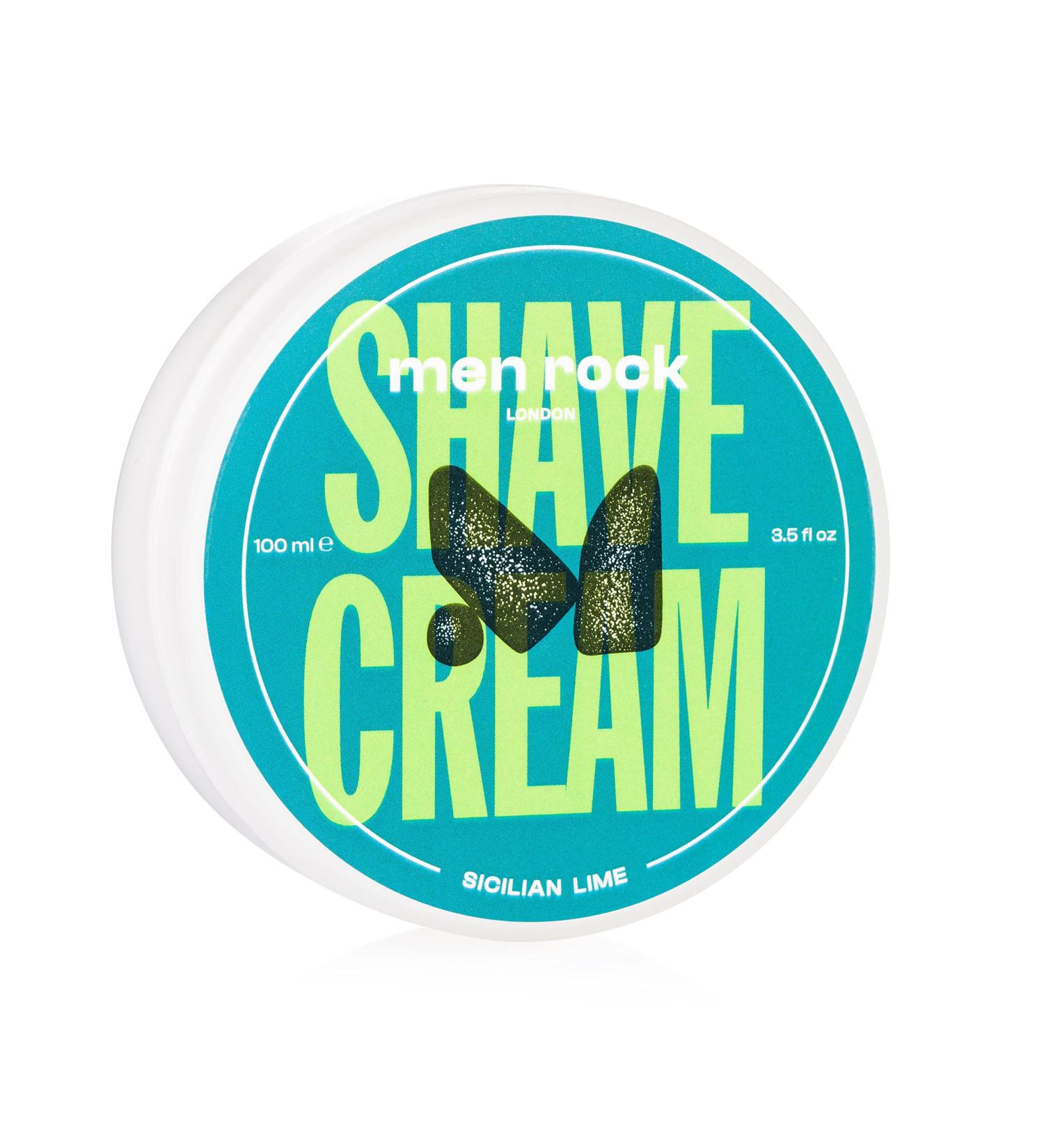 Men Rock Sicilian Lime Shave Cream - 100ml | Cruelty-Free, Hydrating Formula with Zesty Lime & Spicy Black Pepper Fragrance - Buy Online on GoSupps.com