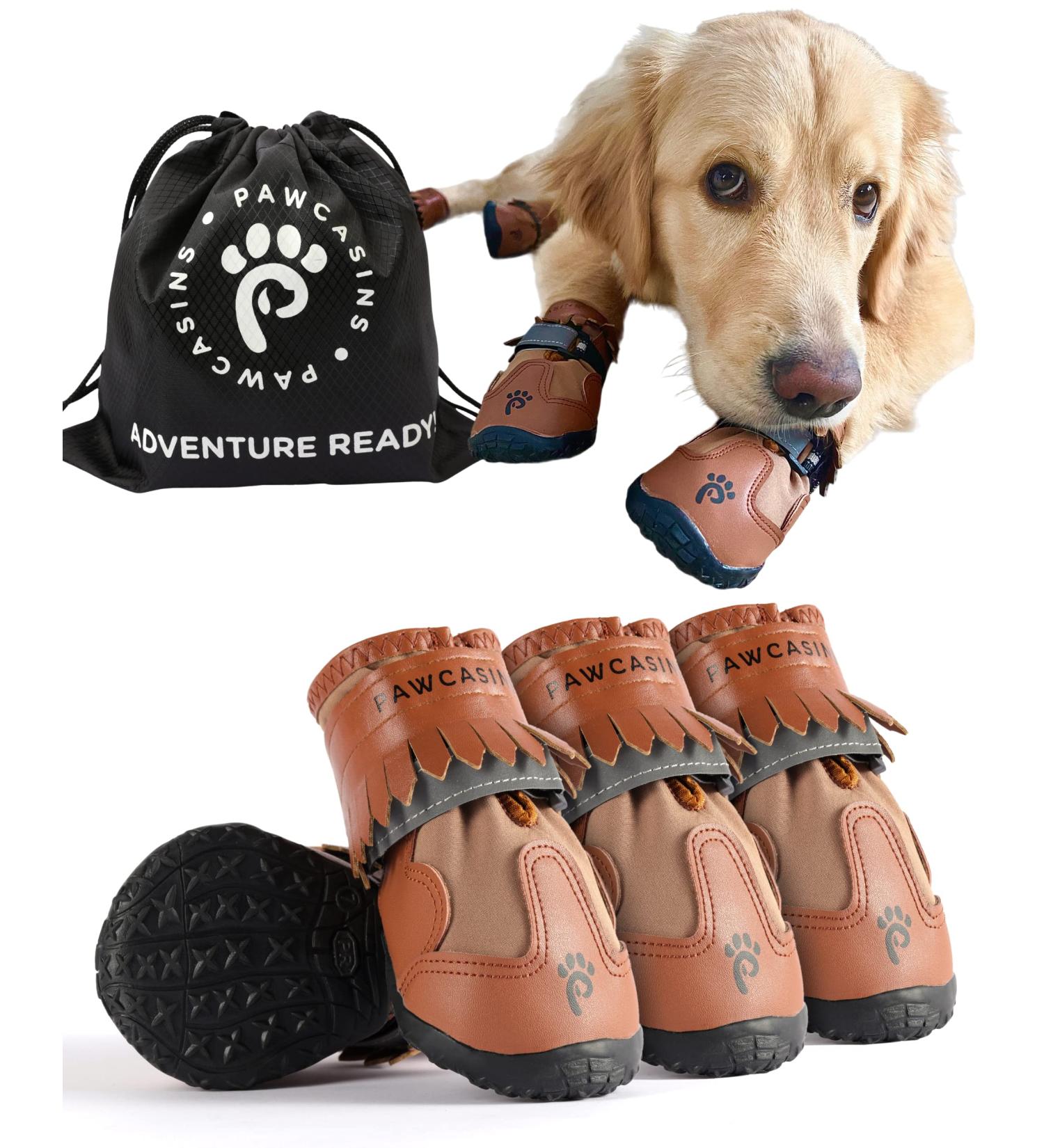 Pawcasins Dog Shoes: Dog Boots & Paw Protectors for Medium, Large, and Small Dogs - Snow, Rain, Winter, Summer - Size 1 (1.9 x 2.3) - Buy Online on GoSupps.com