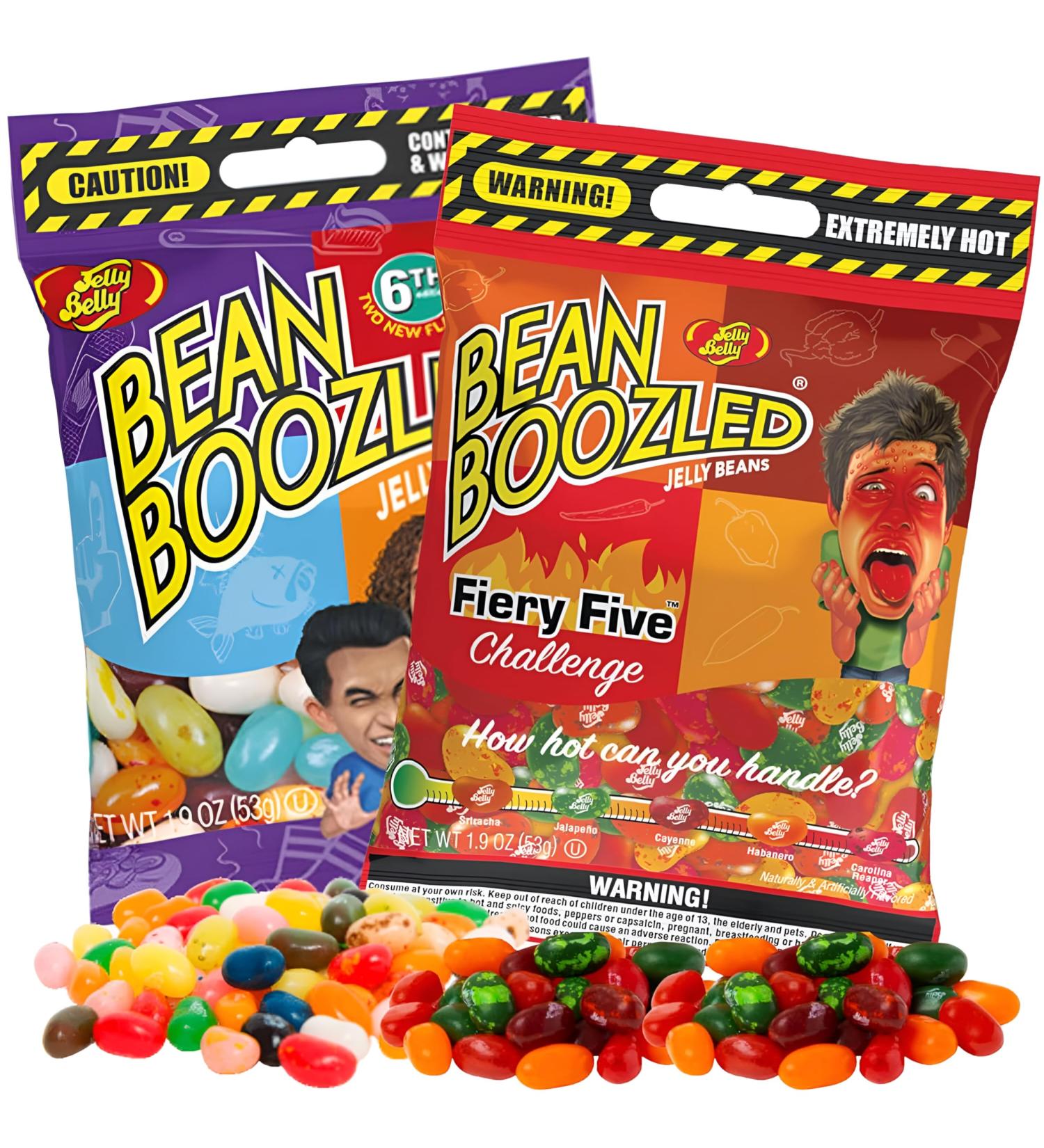 Jelly Belly Fiery Five & Bean Boozled Jelly Beans Pack 54g - Holidays & Christmas Candy - Vegan Candy Dairy Free Snacks Gluten Free Peanut-Free Candy Treat for Kids & Families Sweet Snack Alternative Kosher Candy - Buy Online on GoSupps.com