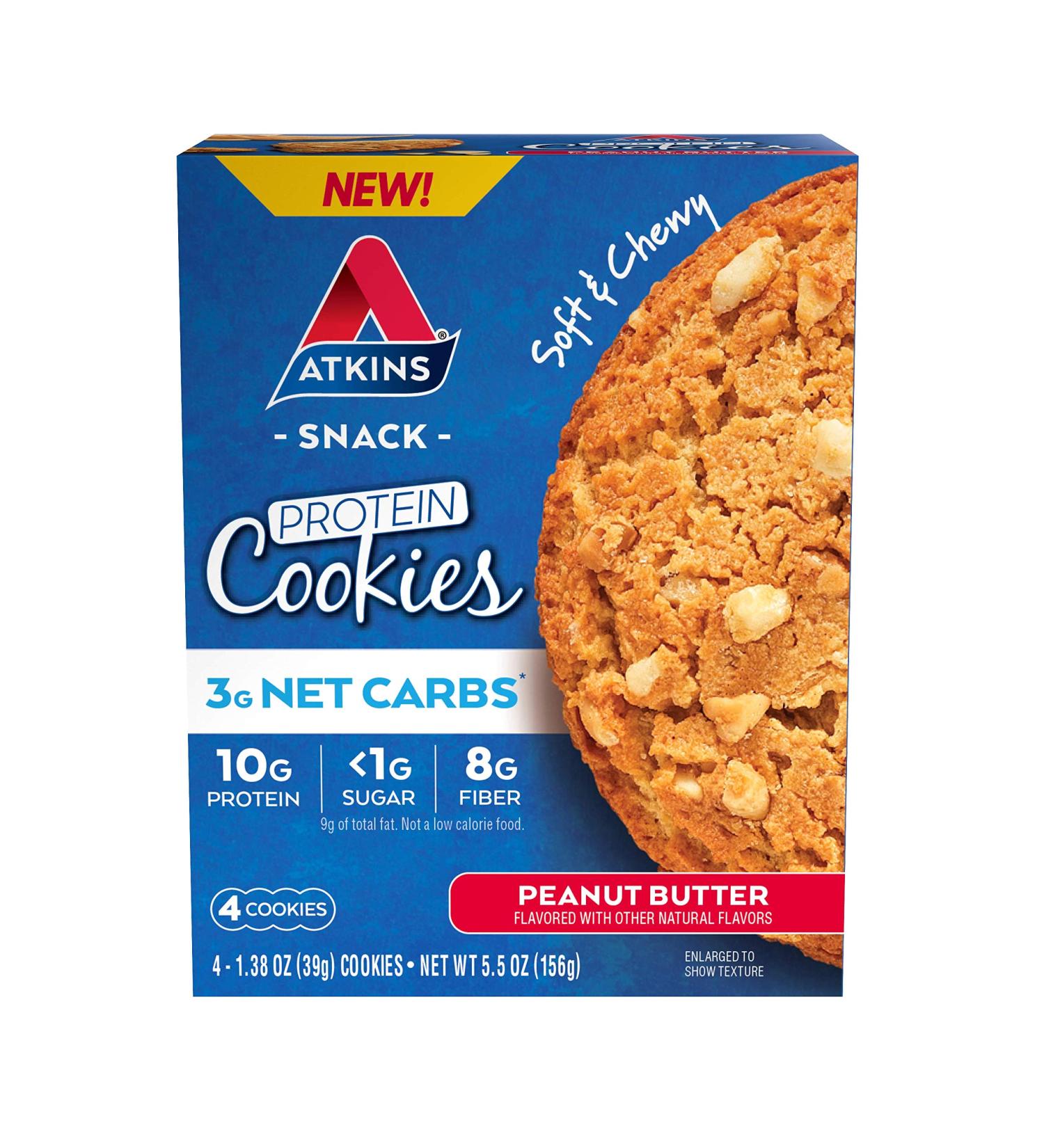 Atkins Protein Cookie Peanut Butter - 4 Count, 5.52 Ounce (Pack of 4) - Buy Online on GoSupps.com