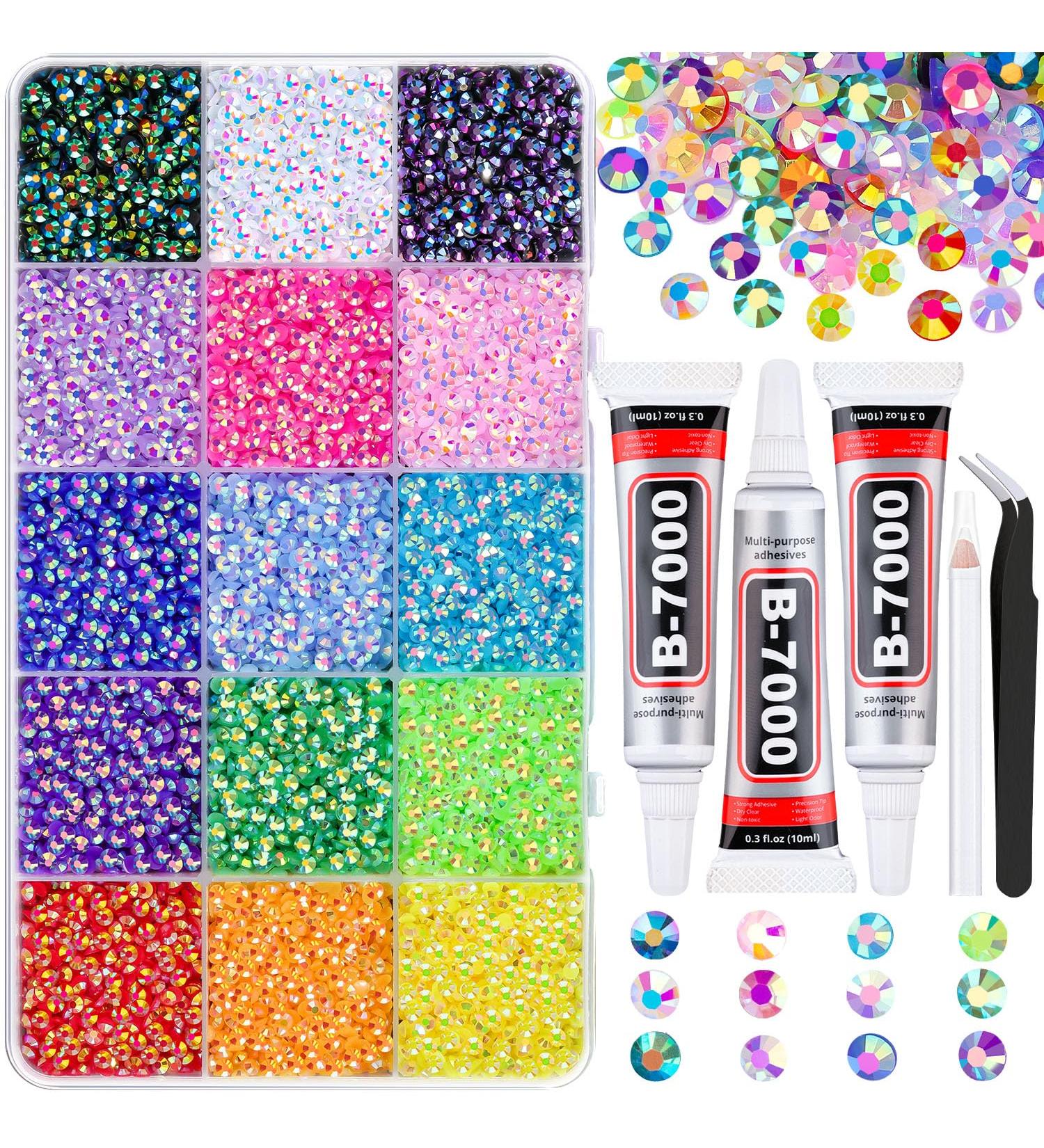 Buy 18000Pcs Resin Jelly Rhinestones - Multicolor 3mm Flatback Gems for DIY Crafts Jewelry Clothing & Nail Art with B7000 Glue - 24 Mix Colors - Buy Online on GoSupps.com