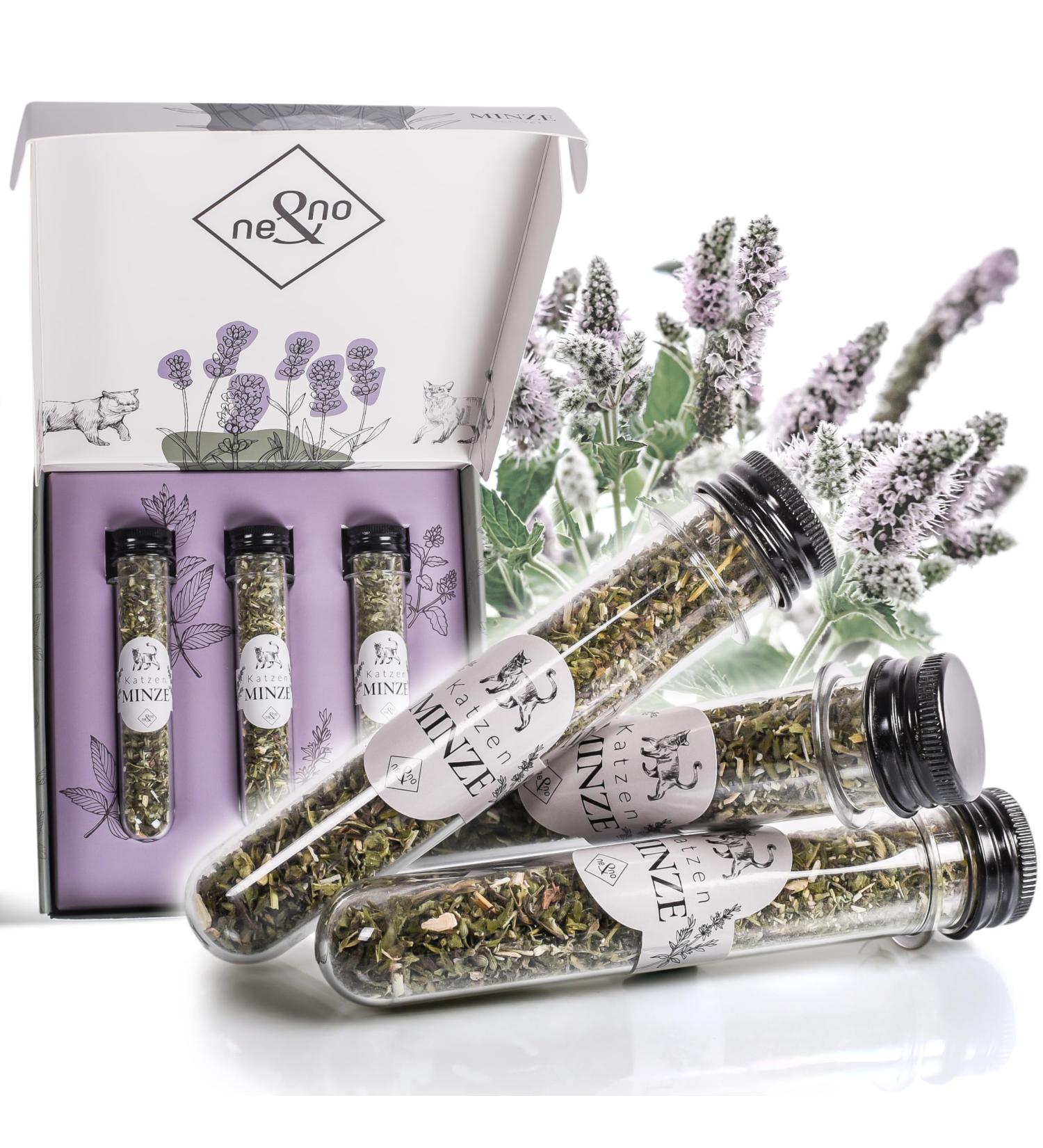 ne & no Gift Set with Natural Catnip | 3-Series Airtight Pack | Perfect Cat Toys Scratch Mats & Trees | Dried Cat Grass & Mint - Buy Online on GoSupps.com